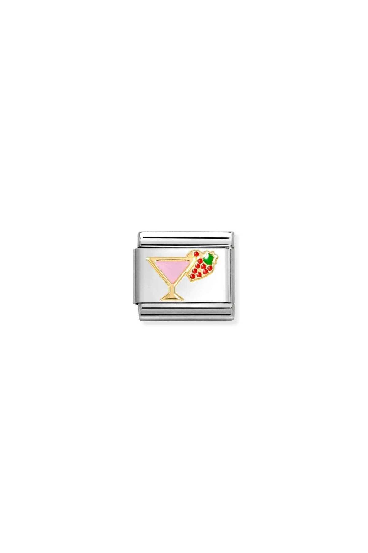 Classic SYMBOLS steel, enamel and 18k gold Cocktail with strawberry