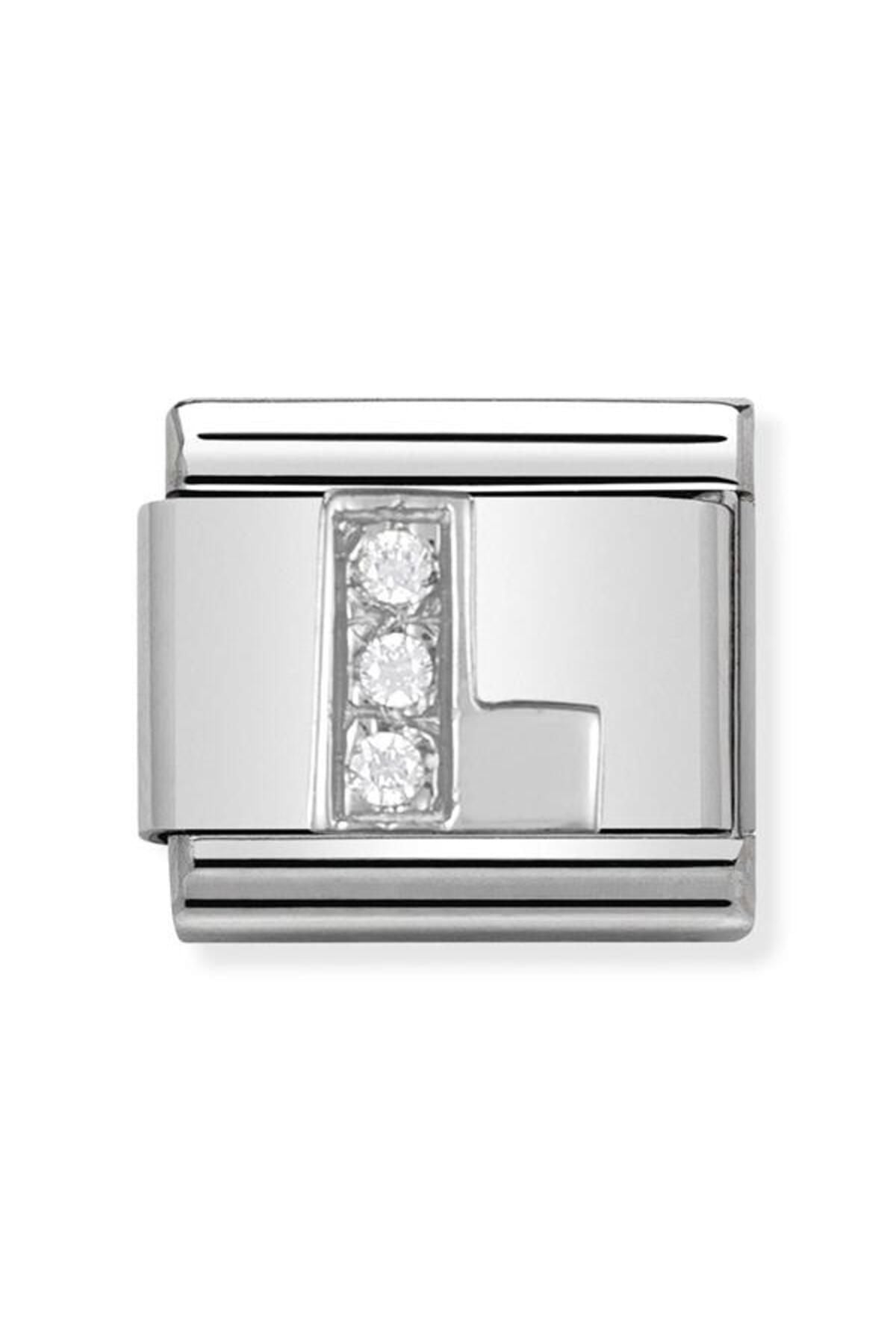 Composable Classic Dekoratif Link - Harfler Cz - L - (12 L) 925 Gümüş Zirkon
