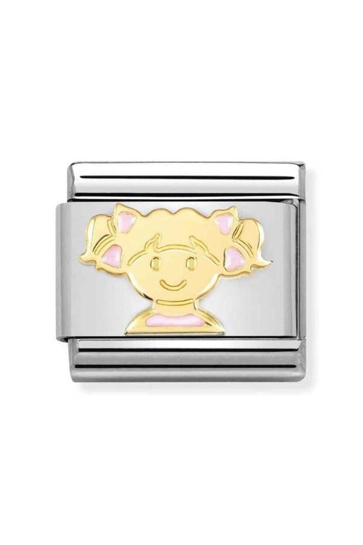 Composable Classic Dekoratif Link - Semboller - Pembe kız - (66 Pink Girl) 18K Altın
