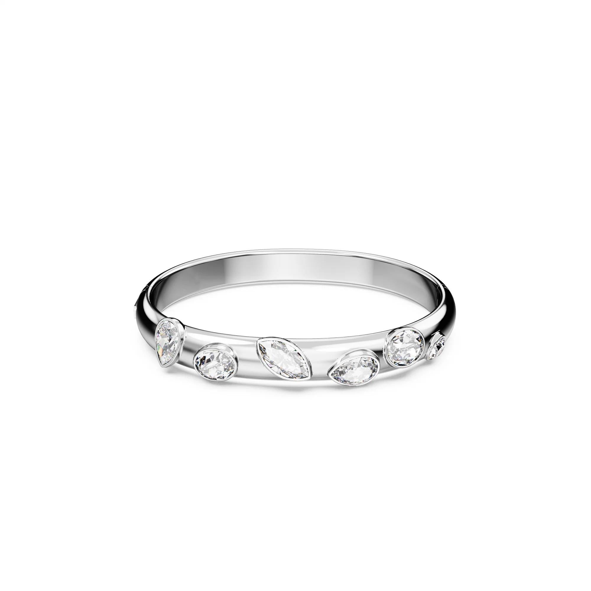 Dextera Bangle Bileklik, Mixed Cut, Beyaz, Rodyum Kaplama L 5671195