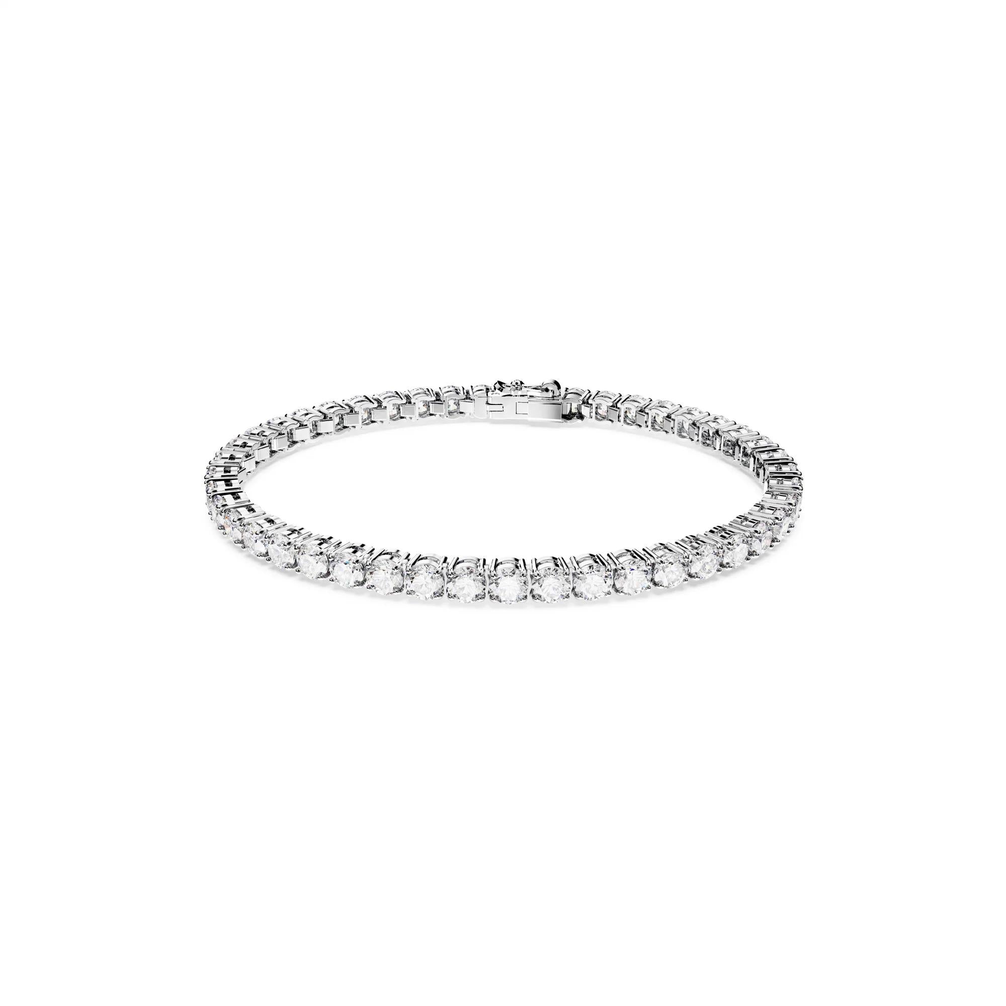 Matrix Tennis Bileklik, Round Cut, Beyaz, Rodyum Kaplama - XL SWRK05660917