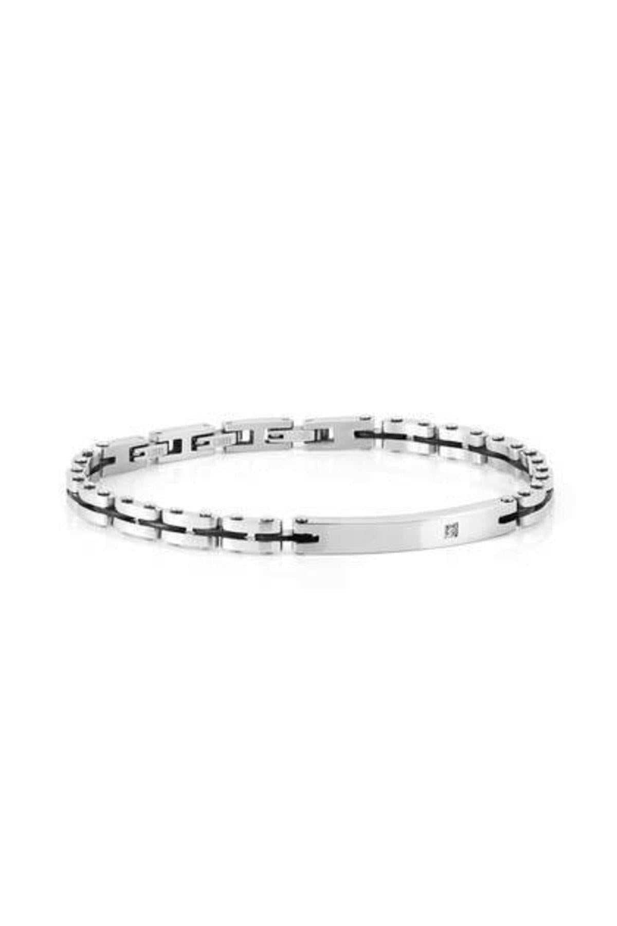 Strong Bracelet In Steel And Cubic Zirconia (005_mix 3)