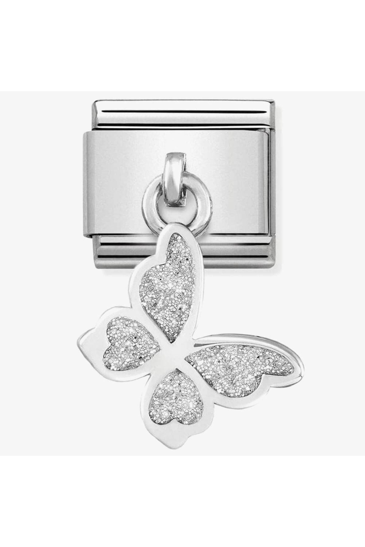 Classic Dekoratif Charm - Charm Semboller - Parıltılı kelebek -  925 Gümüş