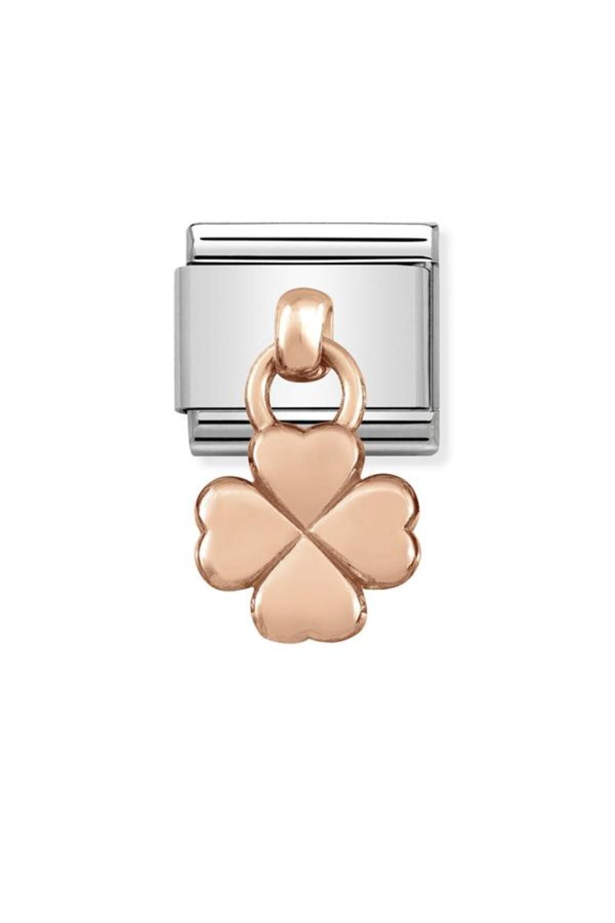 Classic Dekoratif Charm - Charm - Yonca -  9K Rose Altın