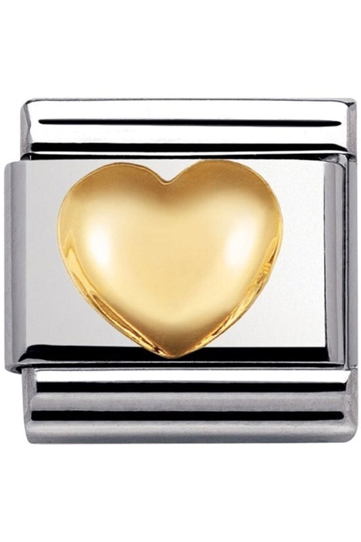 Classic Dekoratif Link - Aşk - Kalp - (01 Raised heart) 18K Altın