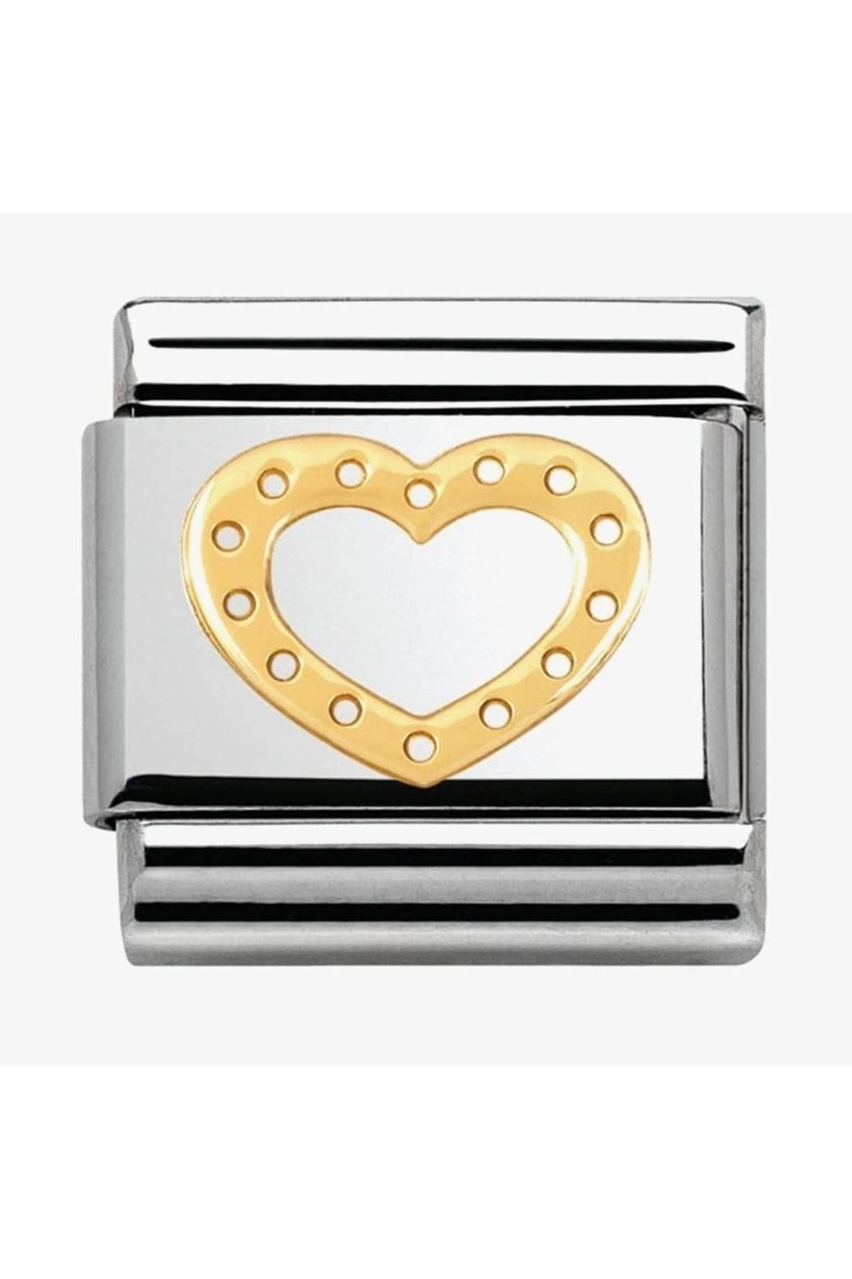 Classic Dekoratif Link - Aşk - Noktalı Kalp - (19 Heart with dots) 18K Altın