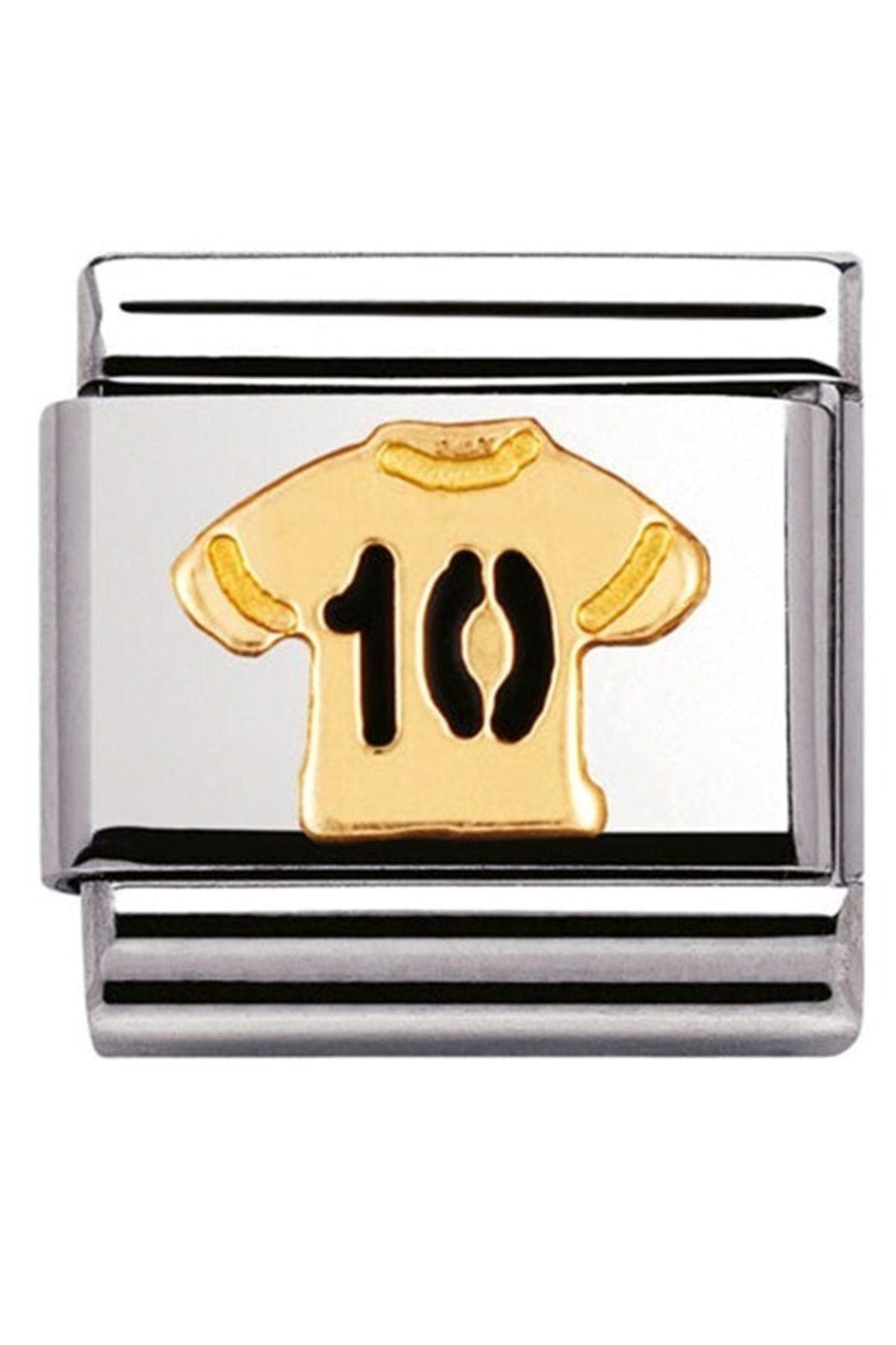 Classic Dekoratif Link - Futbol İtalyan - 10 Numara Forma -  18K Altın
