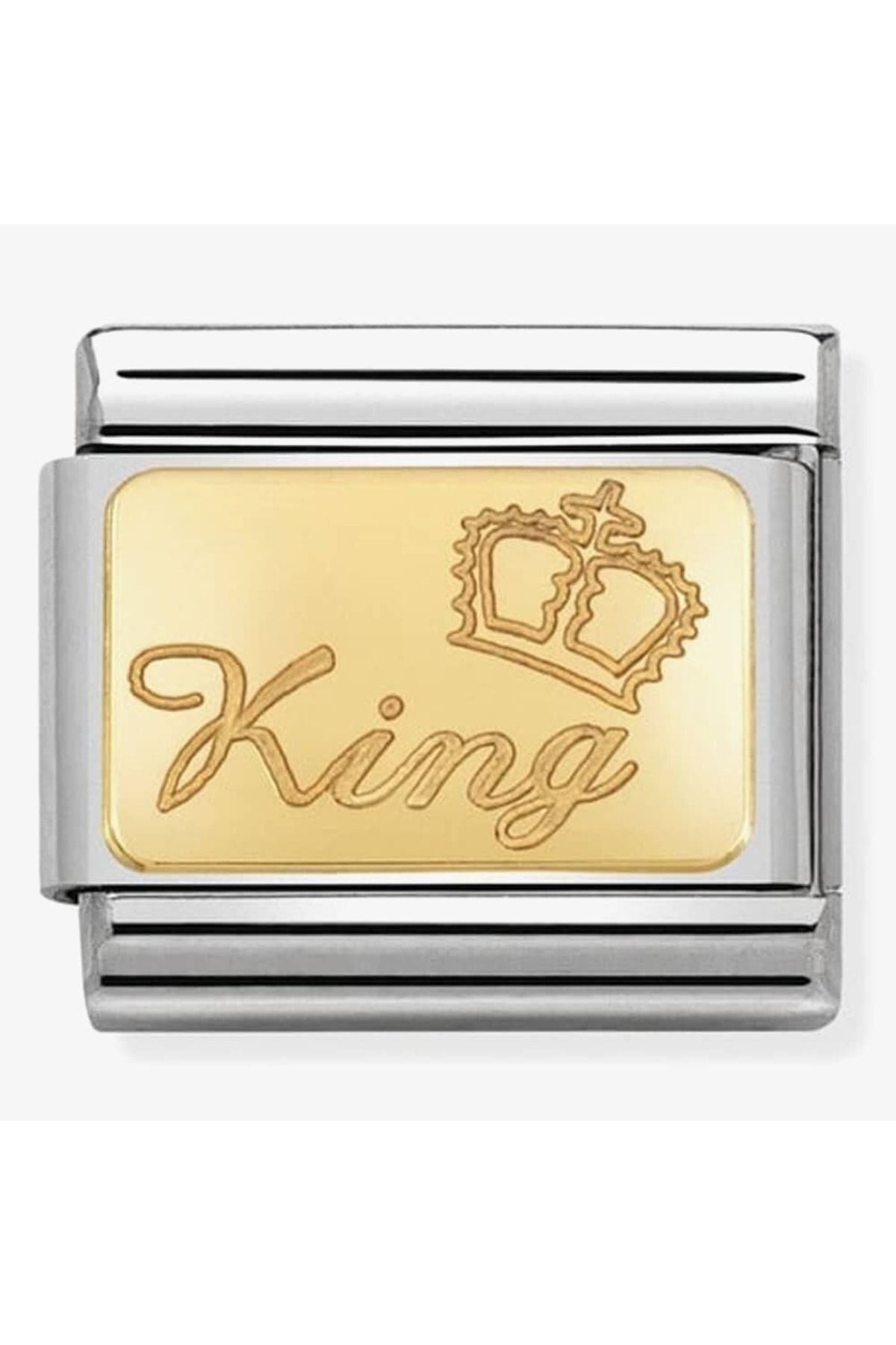 Classic Dekoratif Link - Gravür - Kral - (48 King) 18K Altın