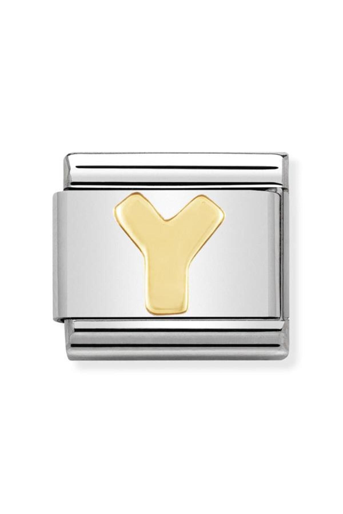 Classic Dekoratif Link - Harfler - Y harfi - (25 Y) 18K Altın