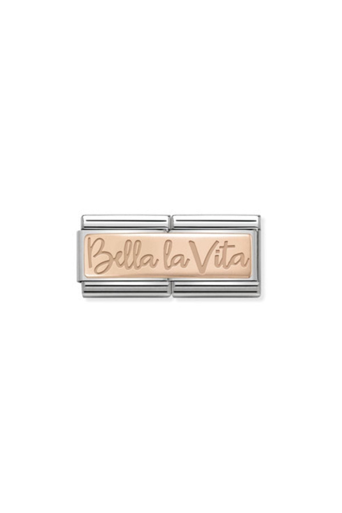 Classic Dekoratif Link - İkili Gravür - Bella la Vita -  9K Rose Altın