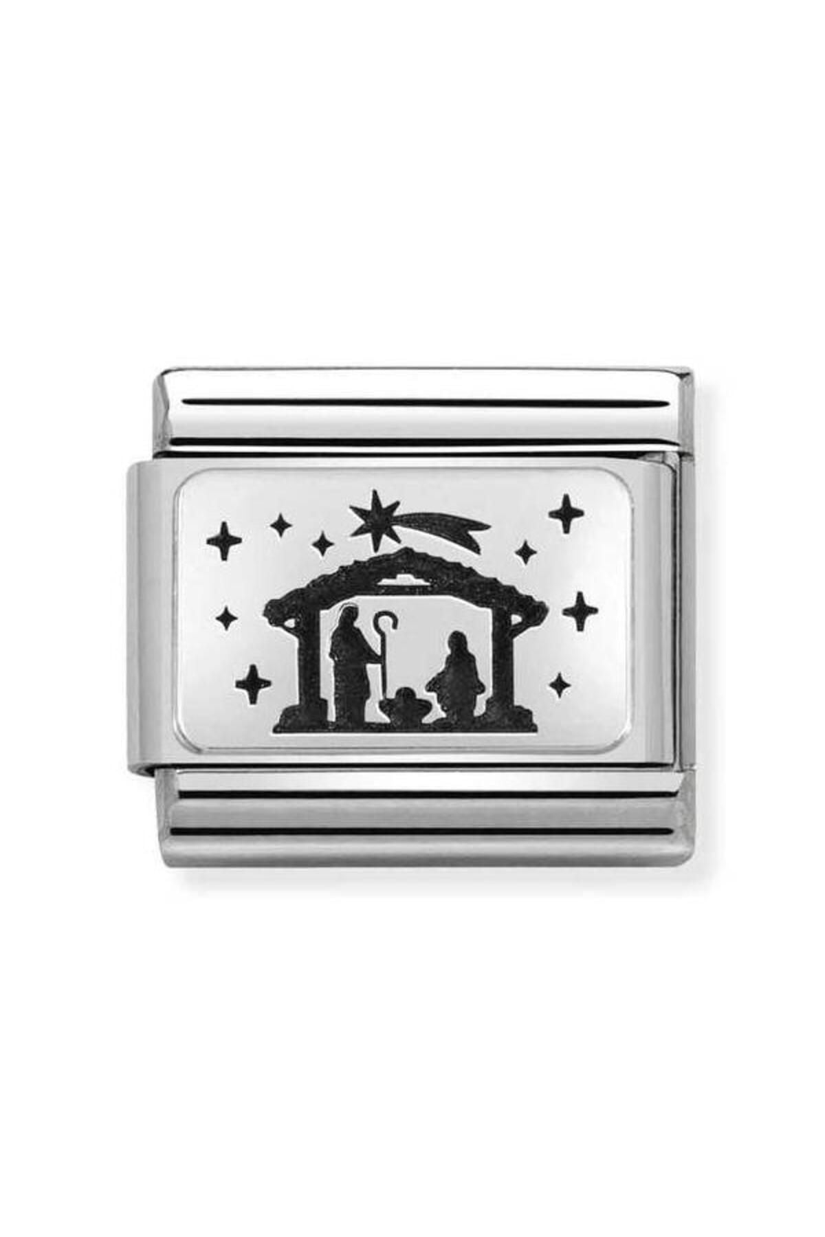 Classic Dekoratif Link - Plakalar Mesajlar - Doğum - (38 Nativity) 925 Gümüş