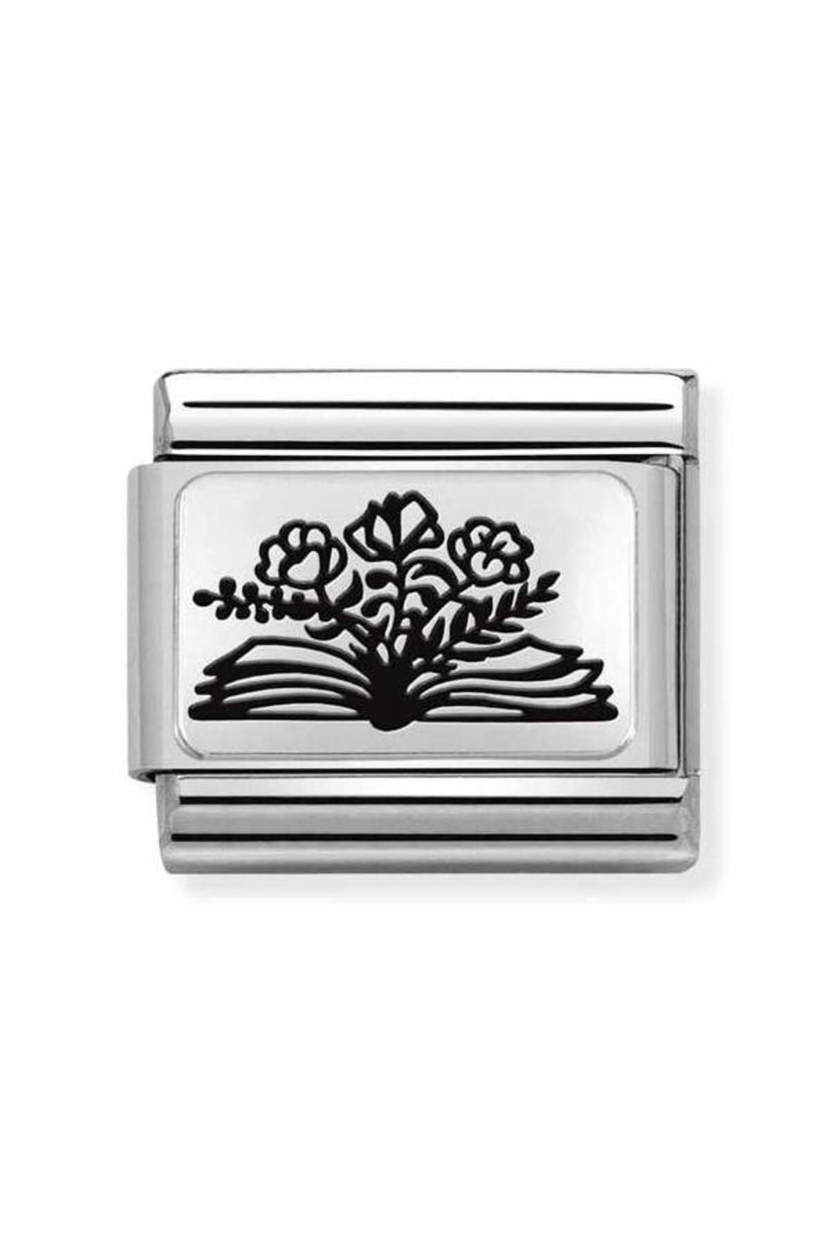 Classic Dekoratif Link - Plakalar Mesajlar - Kitap Çiçek -  925 Gümüş