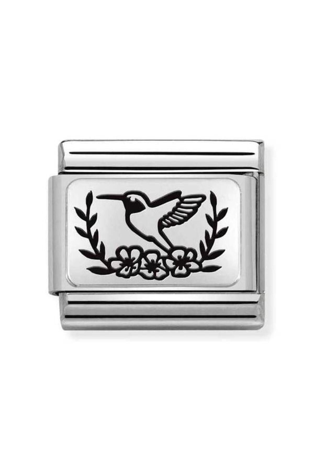 Classic Dekoratif Link - Plakalar Mesajlar - Serçe Çiçek -  925 Gümüş