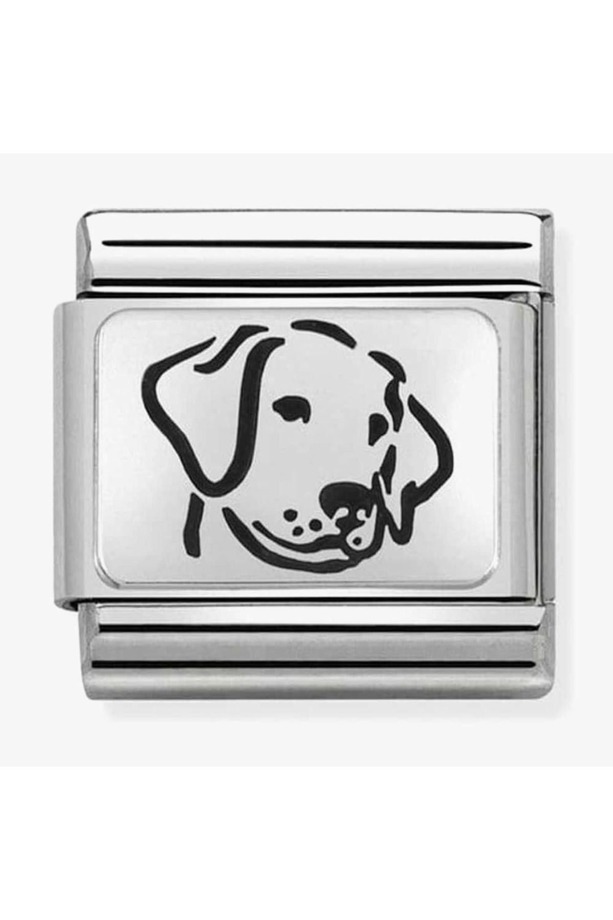 Classic Dekoratif Link - Plakalar Oksitlenmiş - Köpek - (06 Dog) 925 Gümüş