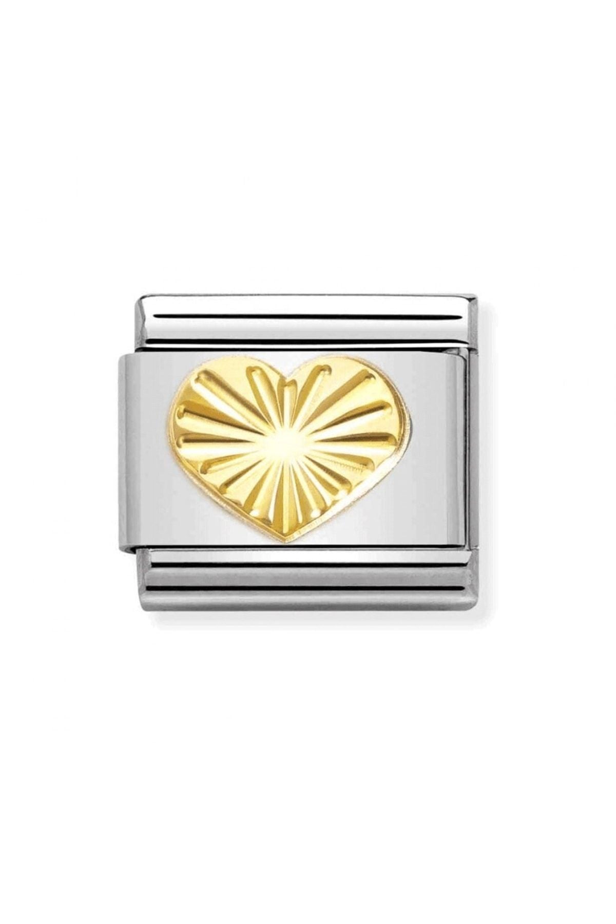 Classic Dekoratif Link - Semboller - Elmas kaplı kalp -  18K Altın