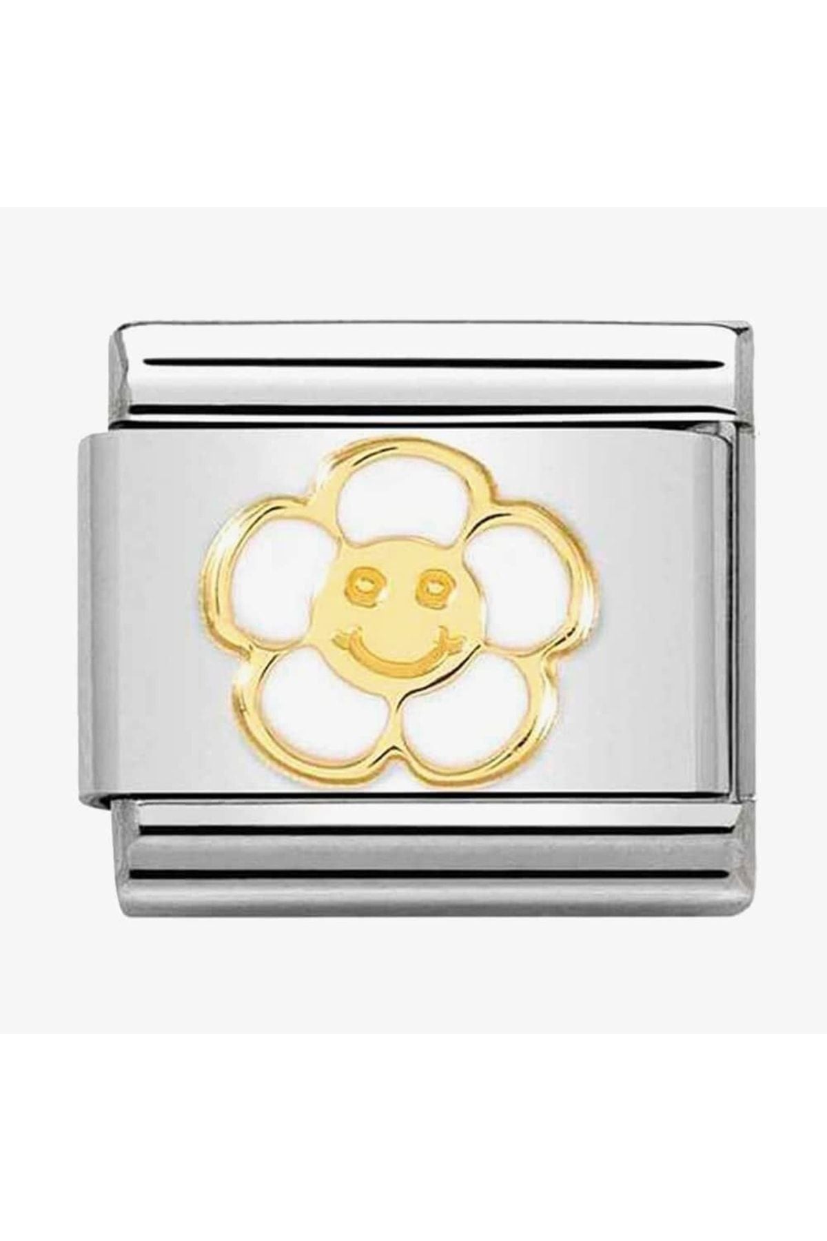 Classic Dekoratif Link - Semboller - Gülümseme Çiçeği -  18K Altın