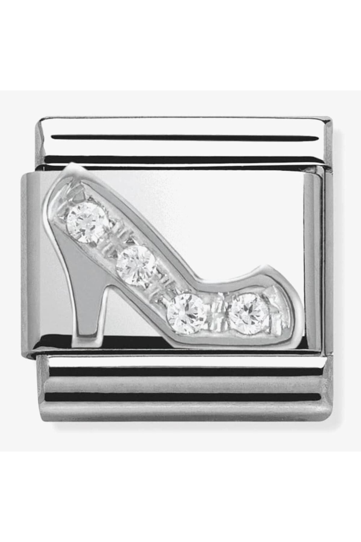 Classic Dekoratif Link - Semboller - Topuklu - (09 Stiletto) 925 Gümüş Zirkon