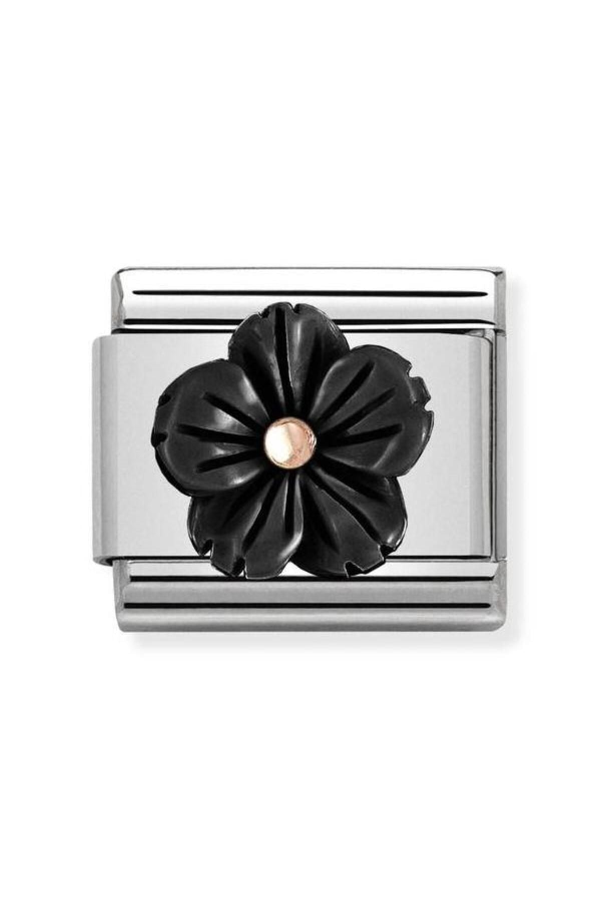 Classic Dekoratif Link - Taşlar Semboller - Çiçek -  9K Rose Altın