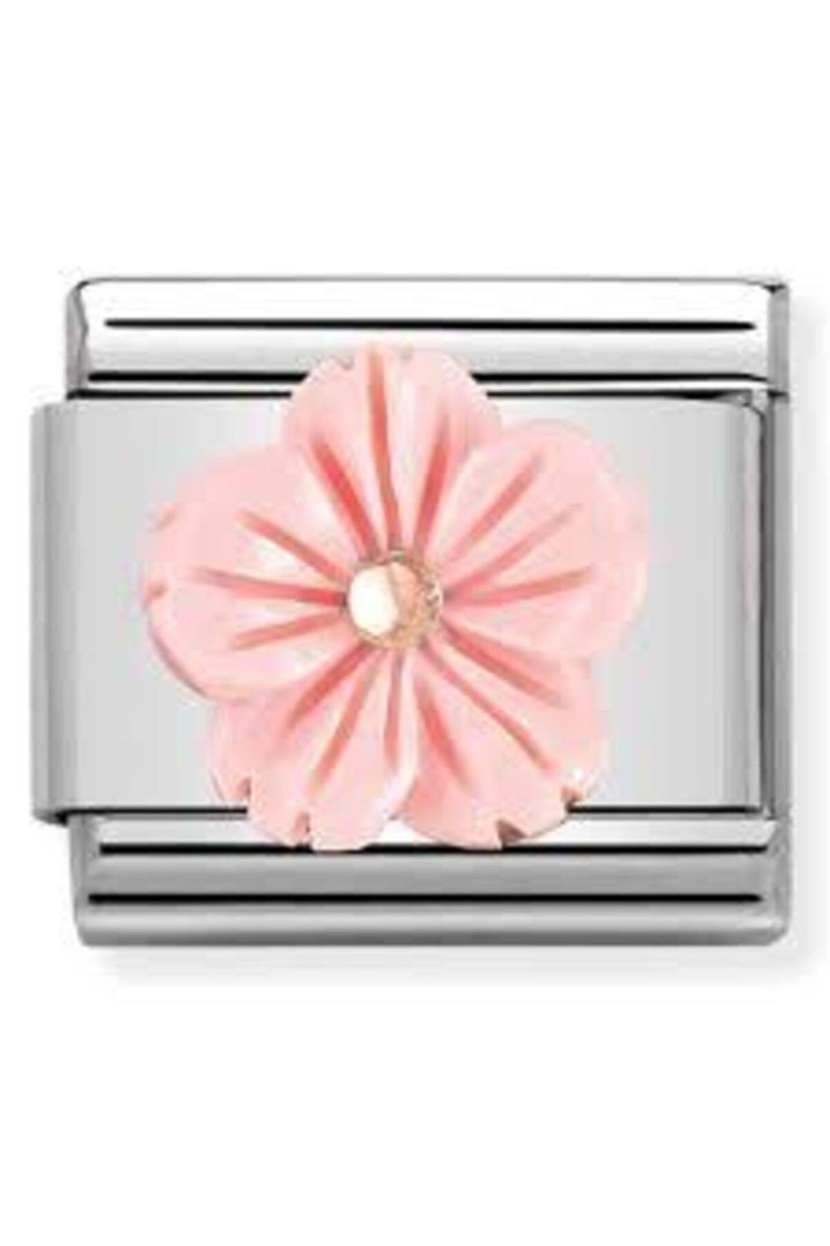 Classic Dekoratif Link - Taşlar Semboller - Çiçek -  9K Rose Altın