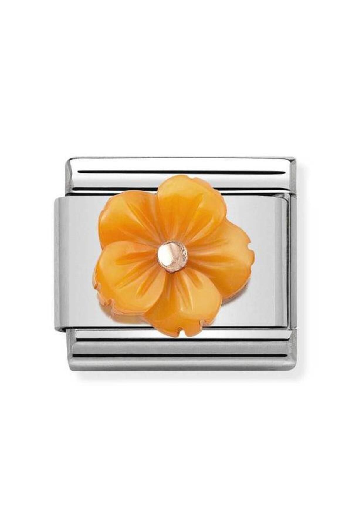 Classic Dekoratif Link - Taşlar Semboller - Çiçek -  9K Rose Altın