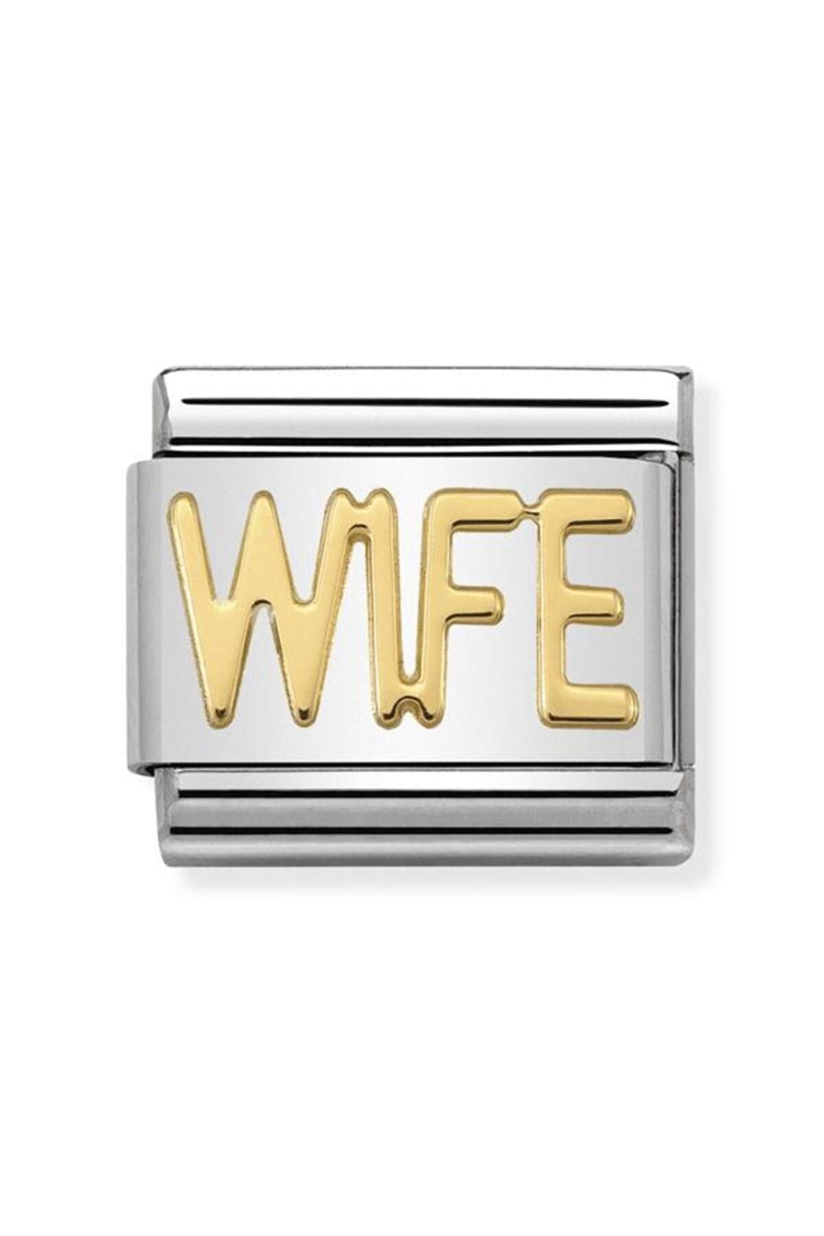 Classic Dekoratif Link - Yazılar - Eş -  (23 Wife) 18K Altın