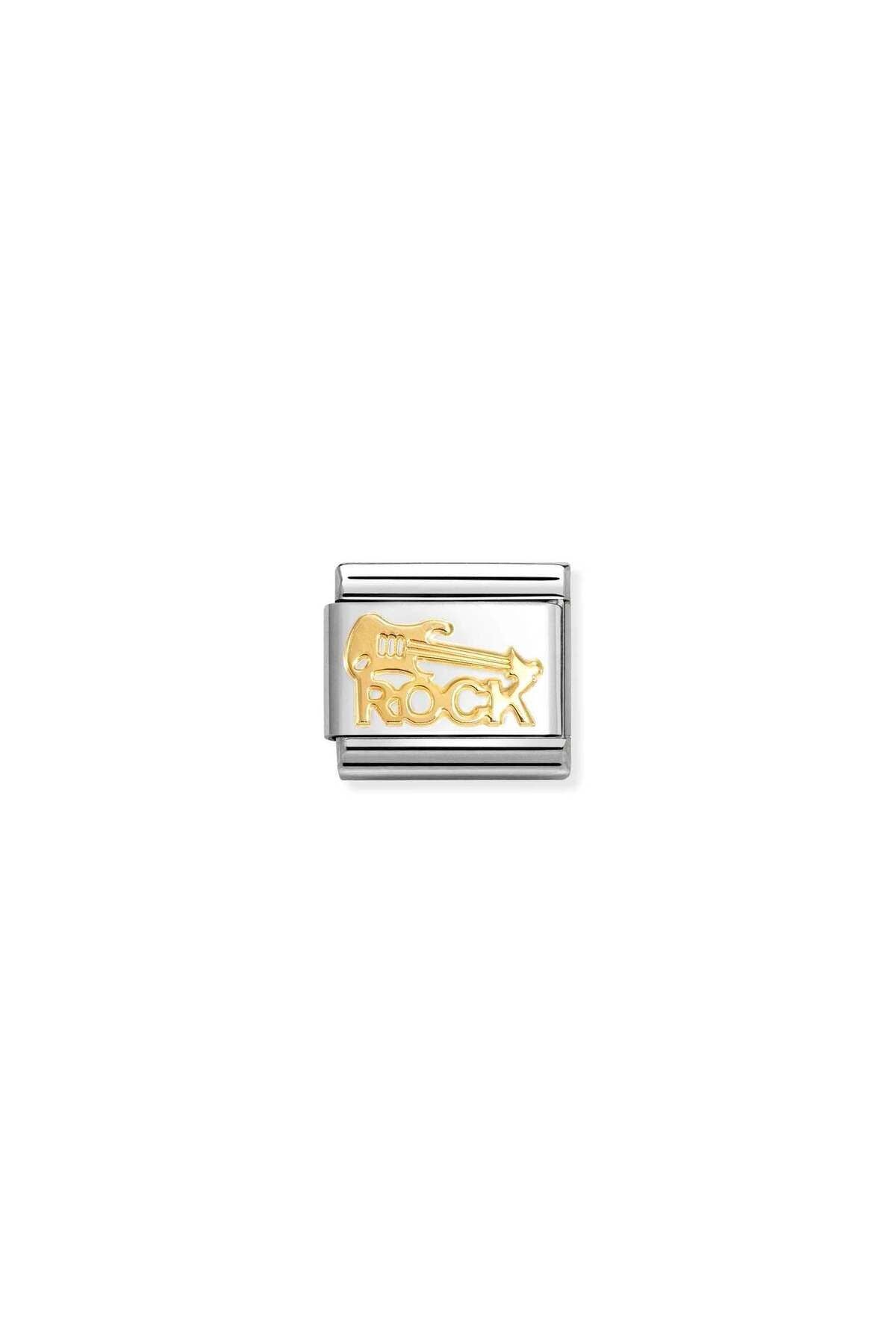 Classic MUSIC in stainless steel with 18k gold (10_Rock guitar)