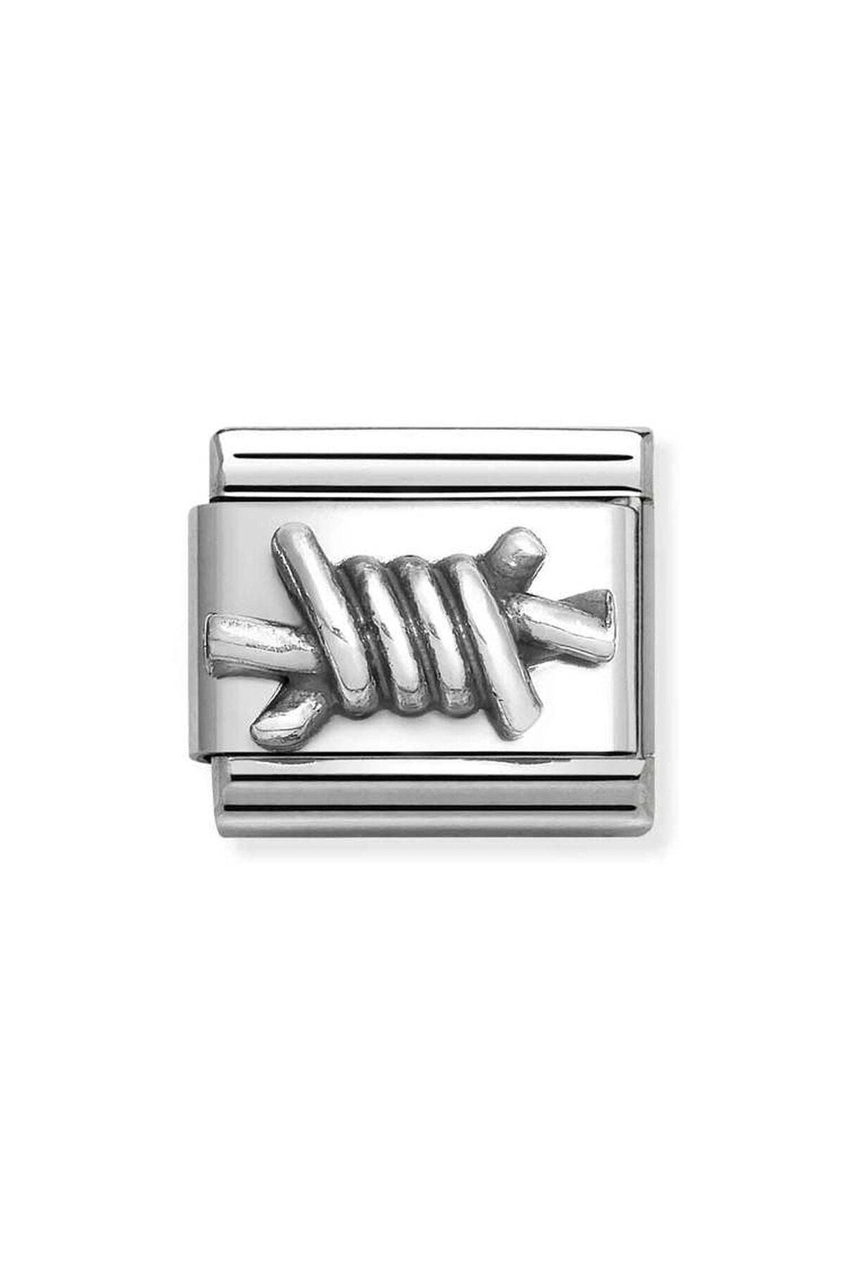 Classic OXIDIZED Semboller in Çelik Ve 925 sterling Gümüş Barbed wire