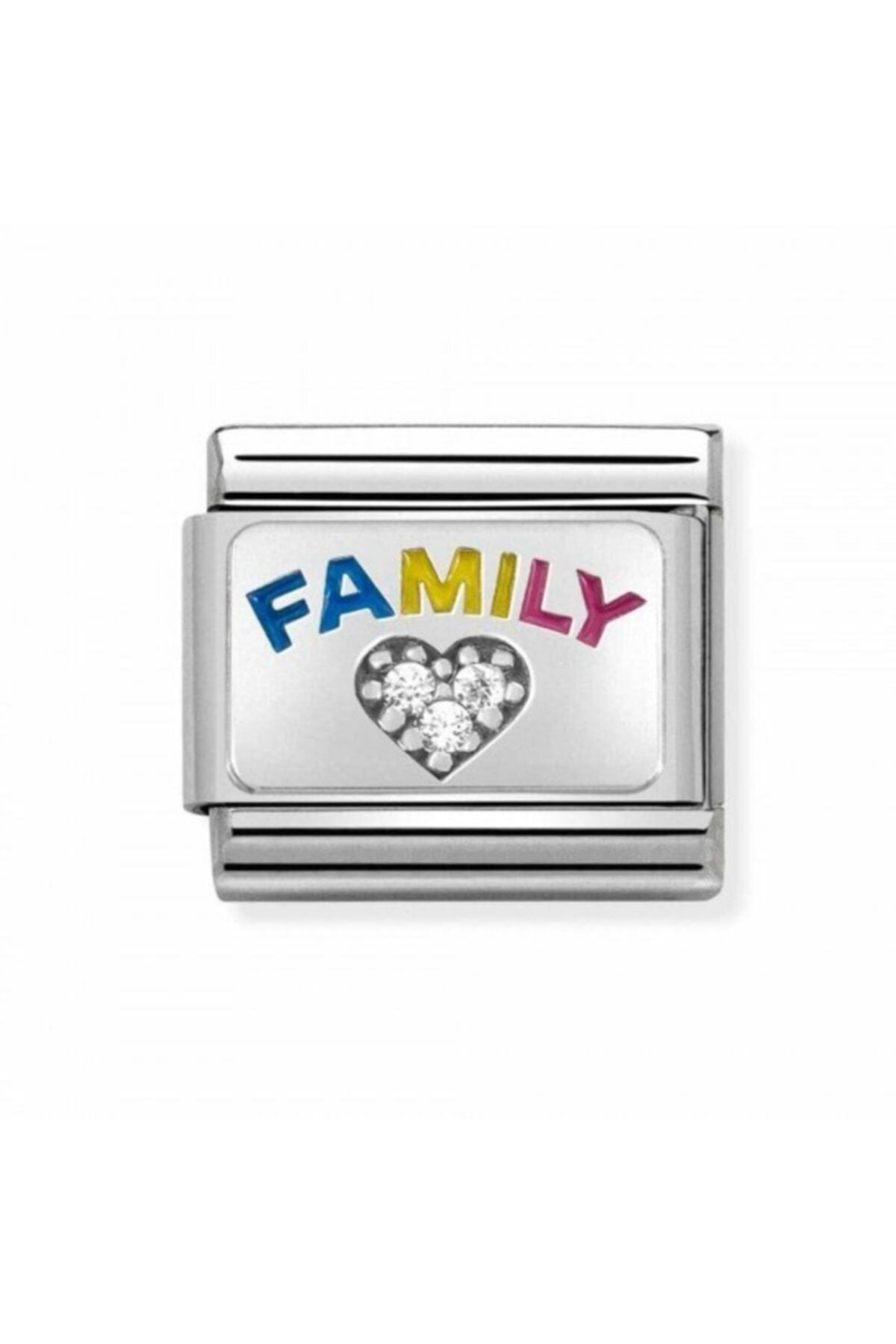 Classıc Silvershine Family Zirconia Heart Charm