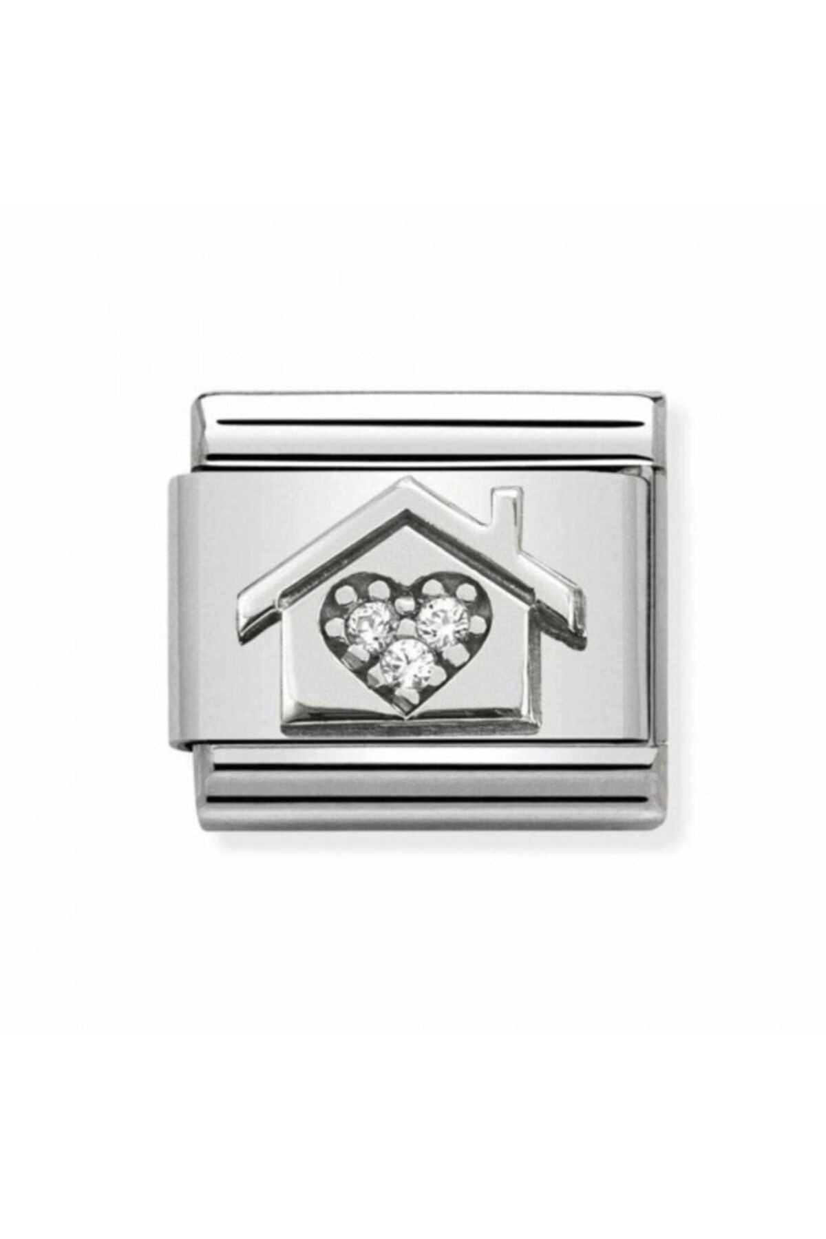 Classıc Silvershine House Zirconia Heart Charm