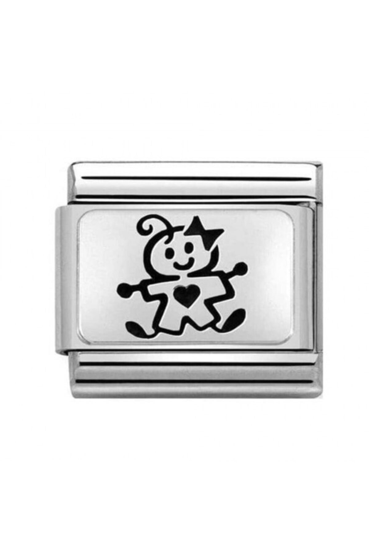 Classıc Silvershine Illustrated Baby Girl Charm