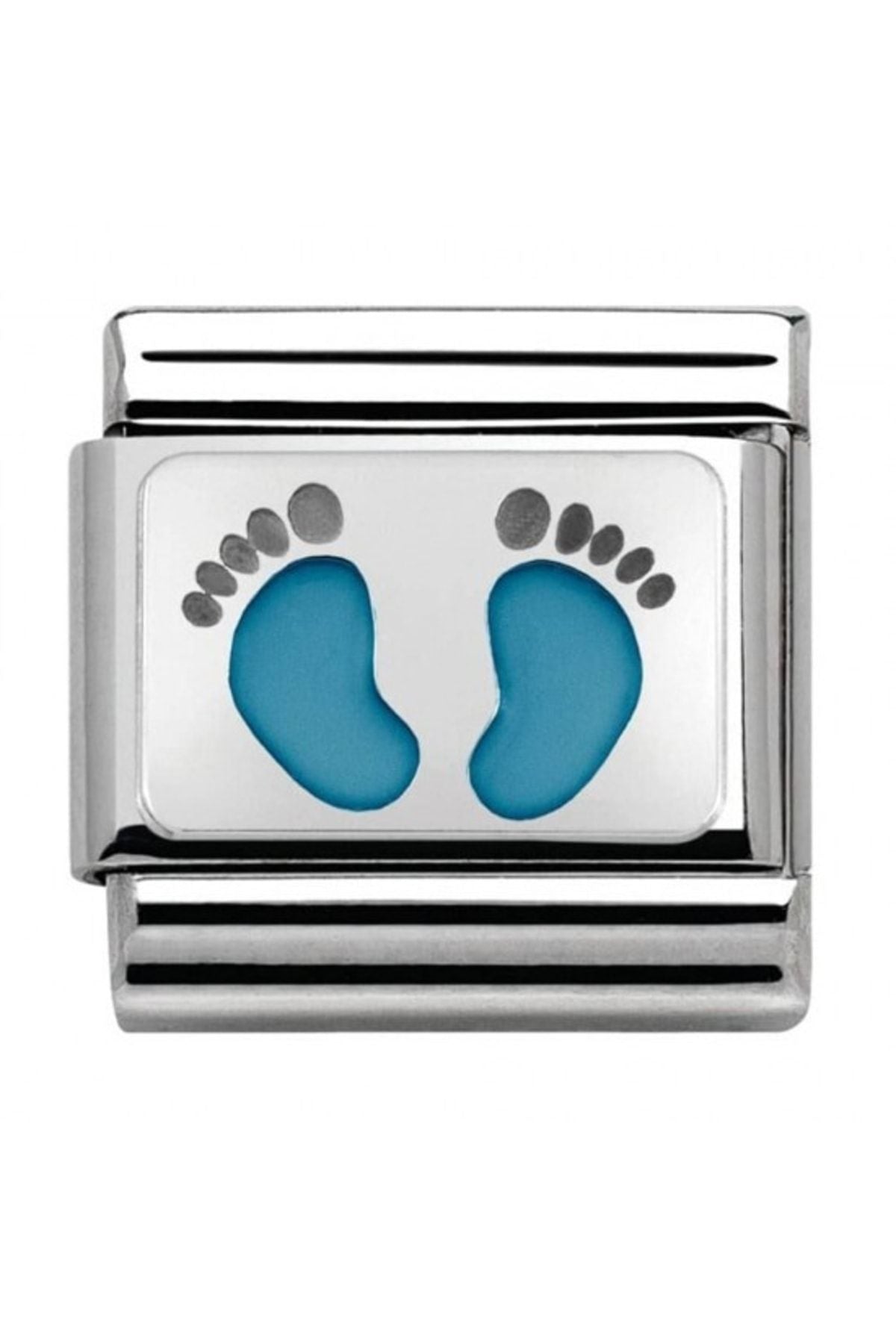 Classıc Silvershine My Family Blue Baby Feet Charm