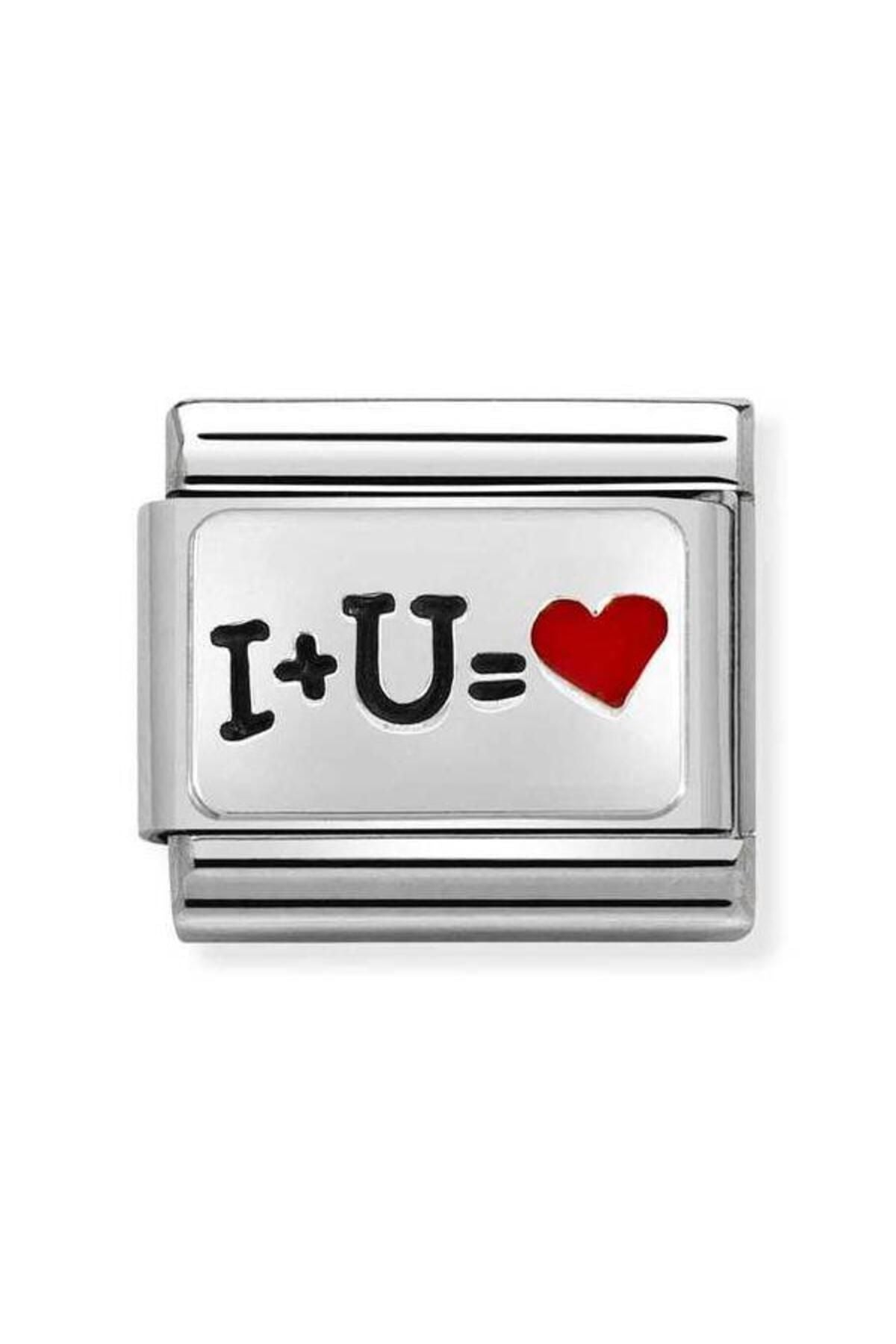Composable Cl Oxıdızed Plates In Steel, Enamel And 925 Silver (51_ı And U Heart)