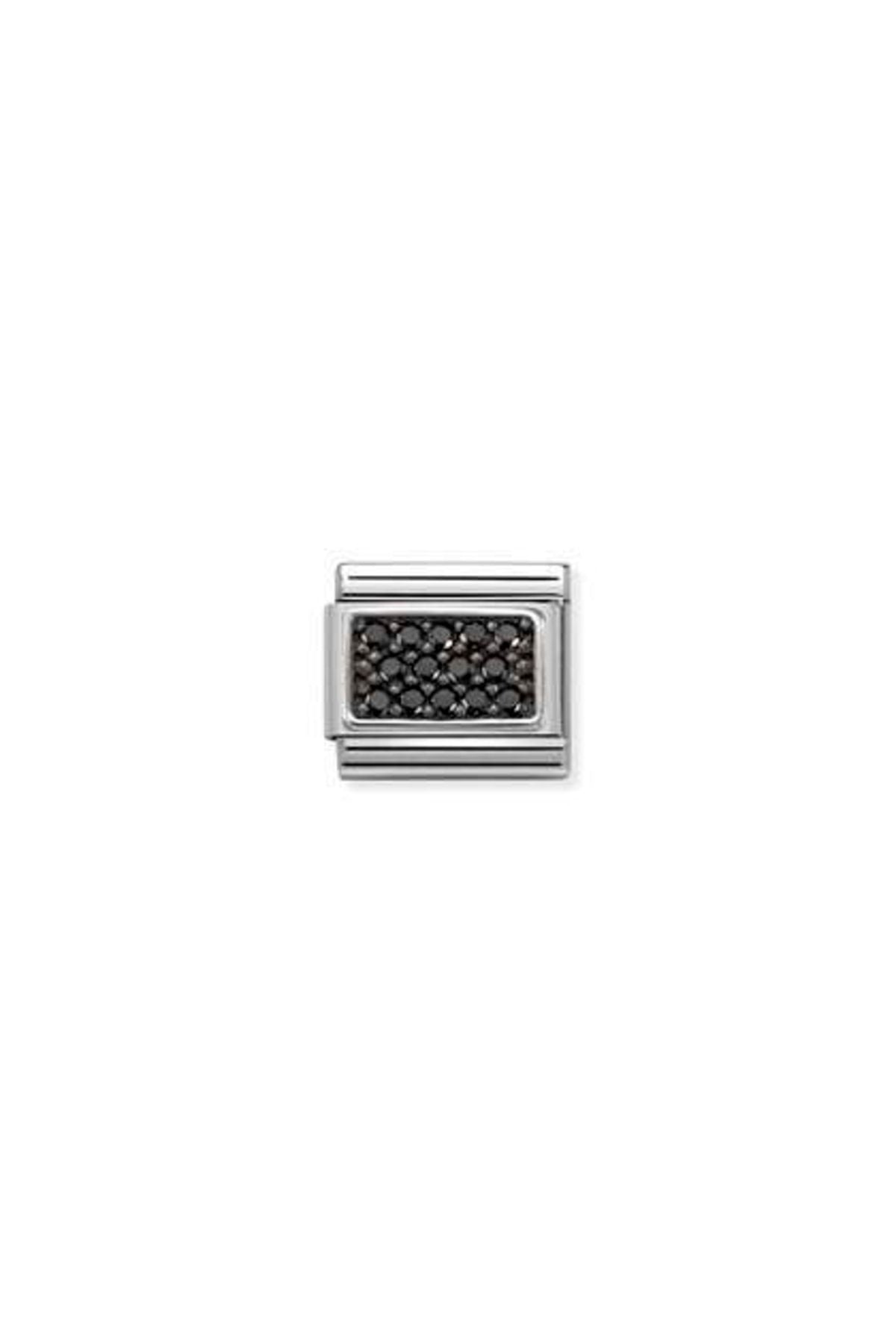Composable Cl Pave Os In Steel And Cubic Zirconia And 925 Silver (10_black Cz)