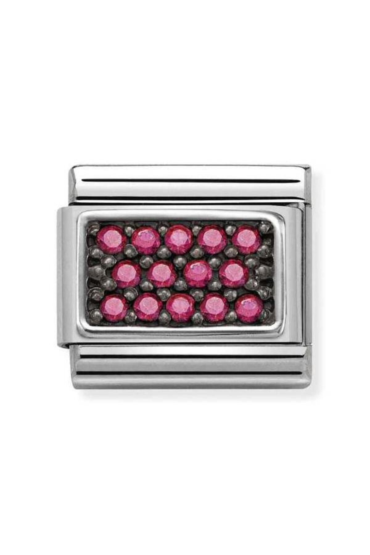 Composable Cl Pave Os In Steel And Cubic Zirconia And 925 Silver (16_fuchsıa)
