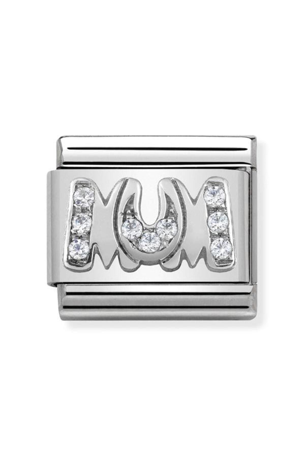 Composable Cl Pave Steel, Cub, Zirkonia Ve 925 Sterling Gümüş Anne