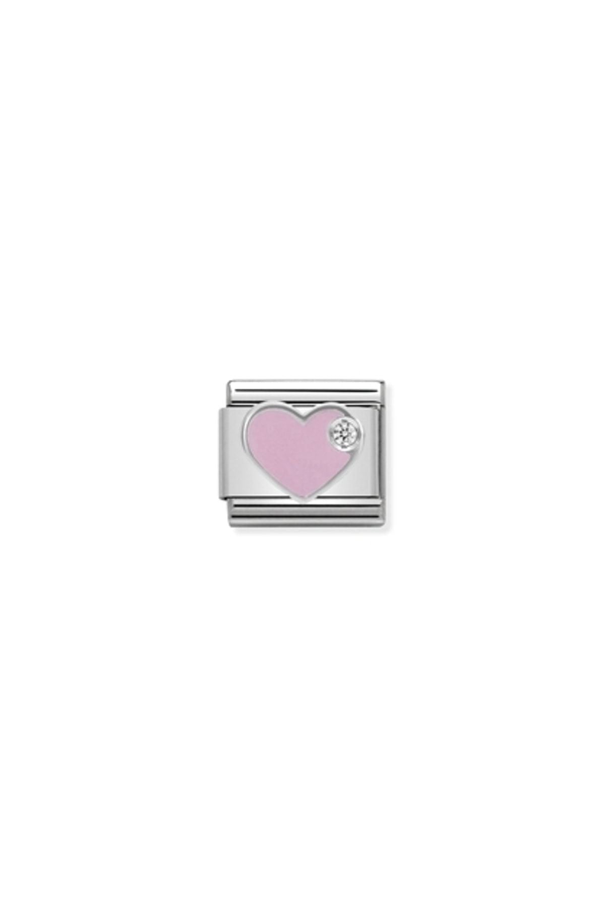 Composable Cl Sımbols Stainless Steel, Enamel, 1 Cub, Zirc And 925 Silver (02_pınk Heart)