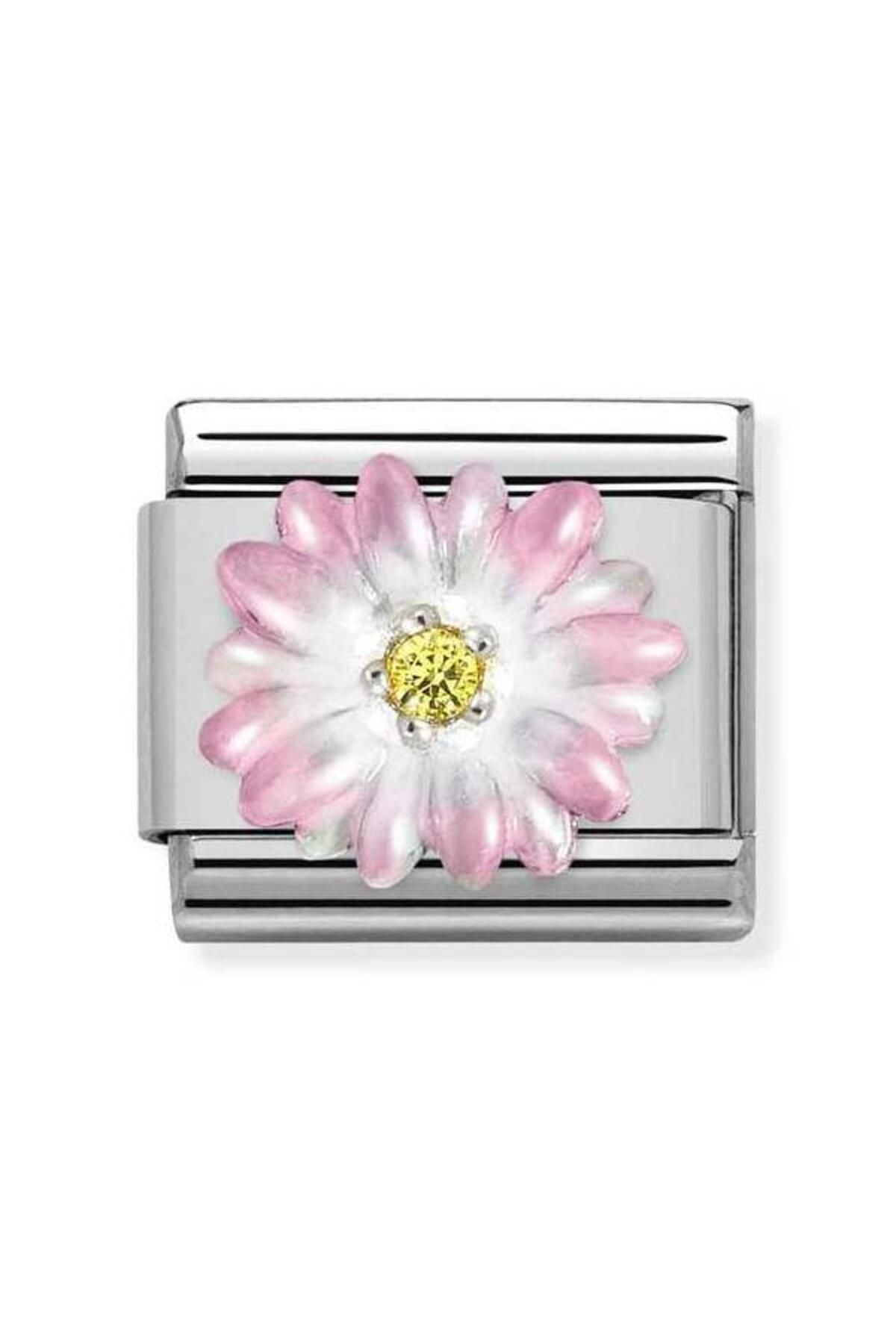 Composable Cl Sımbols Stainless Steel, Enamel, Cub, Zirc And 925 Silver (05_rose Flower)