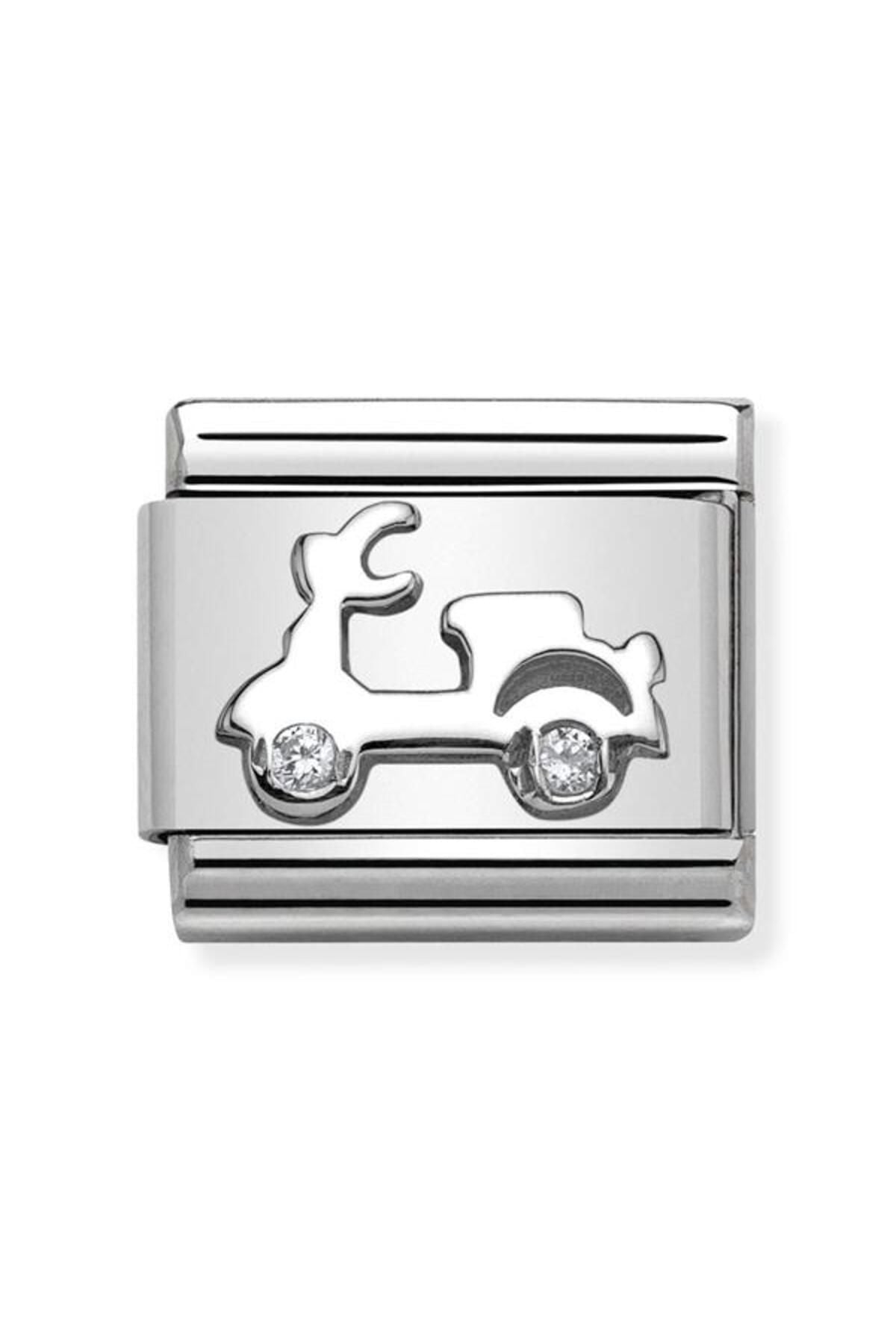 Composable Cl Symbols Stainless Steel , Silver 925, And Cubic Zirconia (03_scooter)