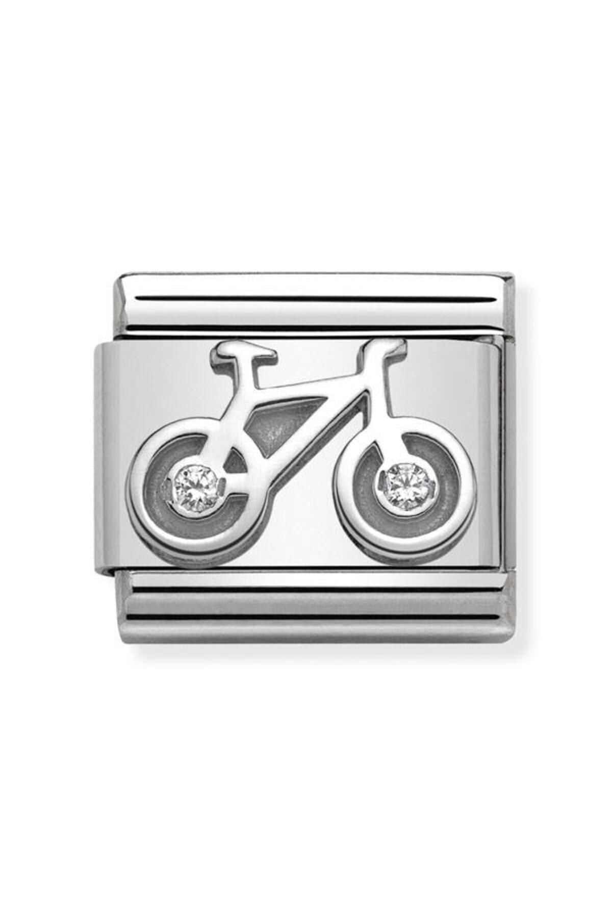 Composable Cl Symbols Stainless Steel , Silver 925, And Cubic Zirconia (04_bycicle)