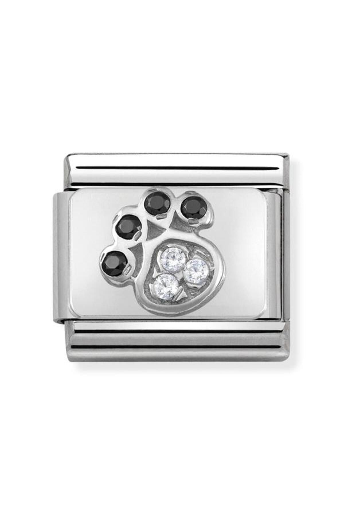 Composable Cl Symbols Steel , Cubic Zirconia And Silver 925 (14_paw Print)