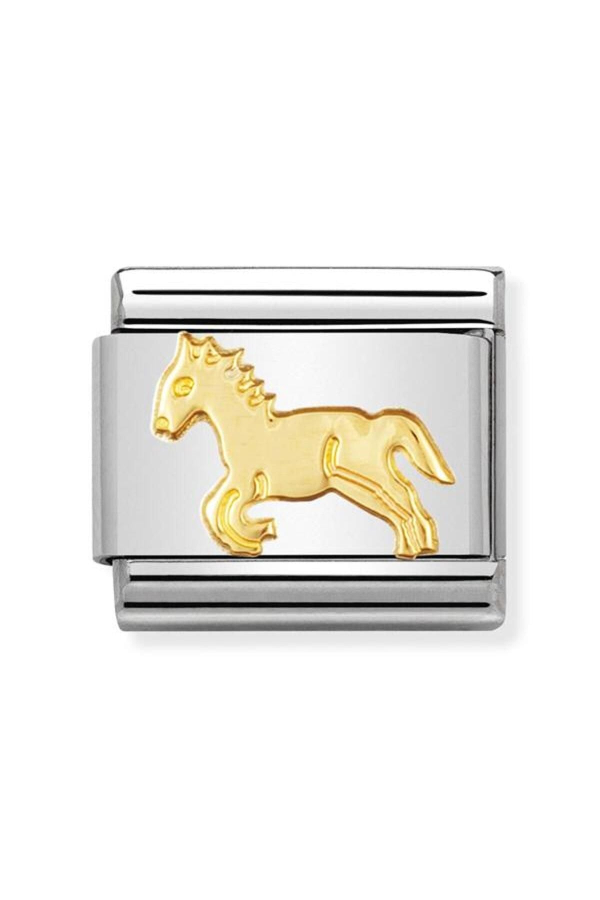 Composable Classic Anımals (earth) In Stainless Steel With 18k Gold (09_horse)