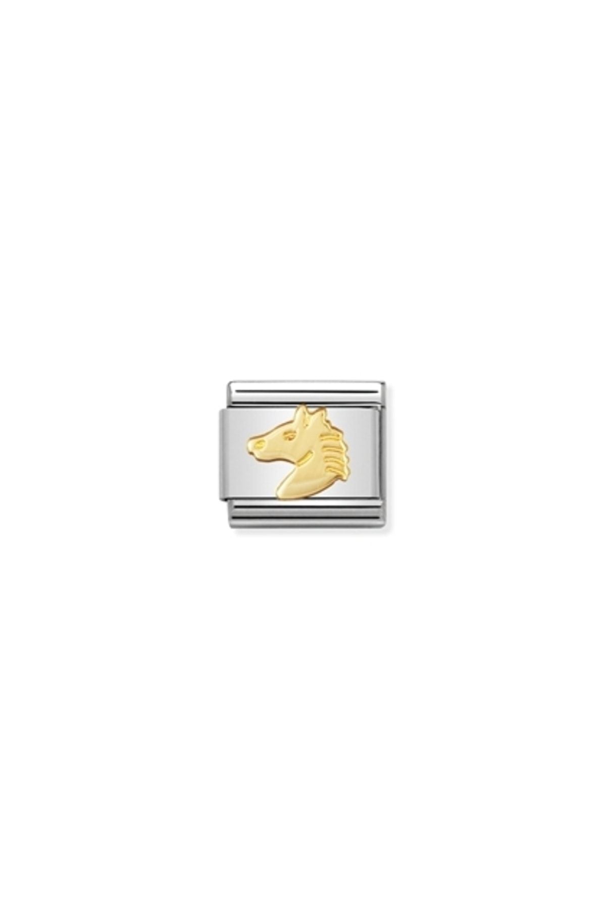 Composable Classic Anımals (earth) In Stainless Steel With 18k Gold (10_horse S Head)