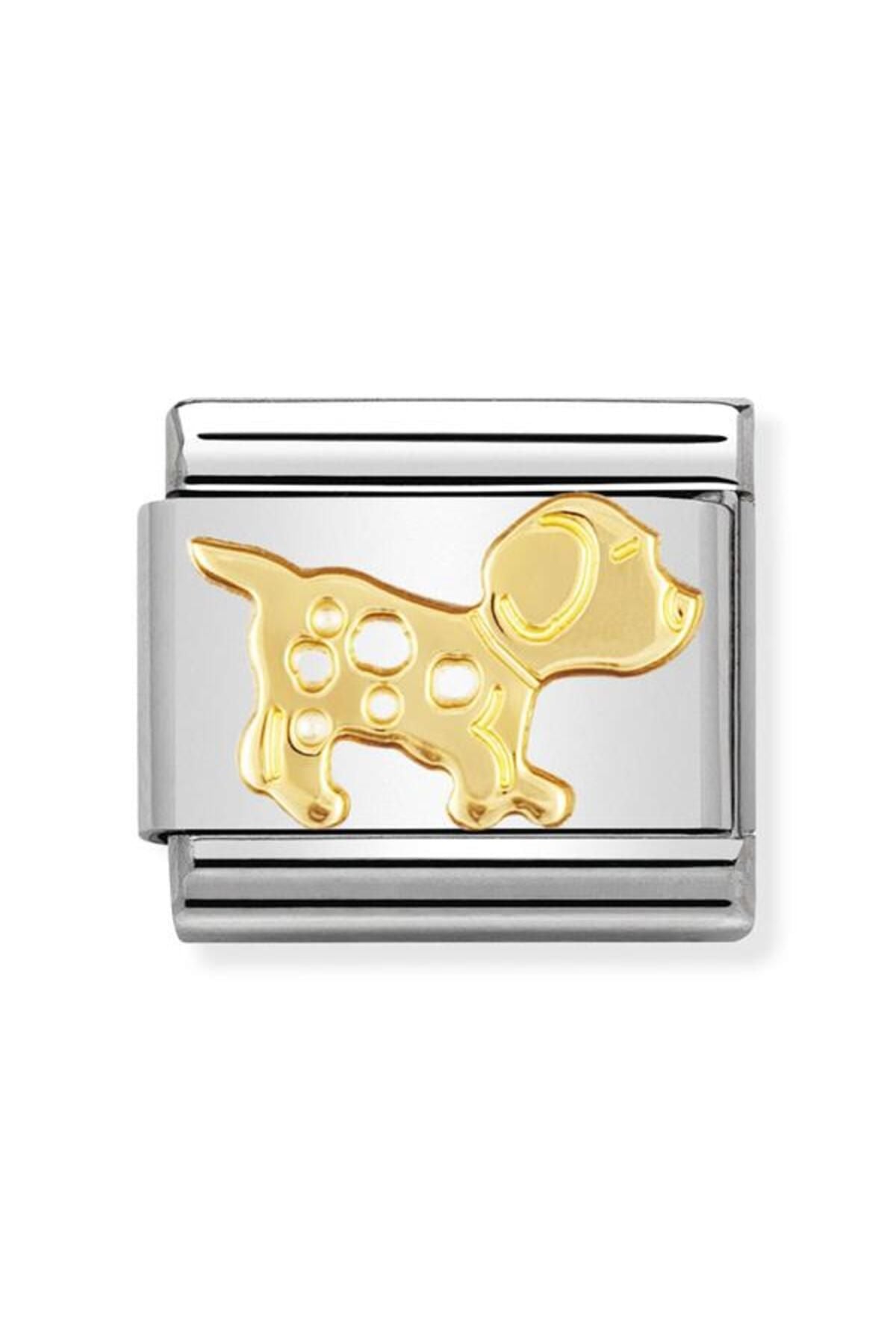 Composable Classic Anımals (earth) In Stainless Steel With 18k Gold (23_dog)