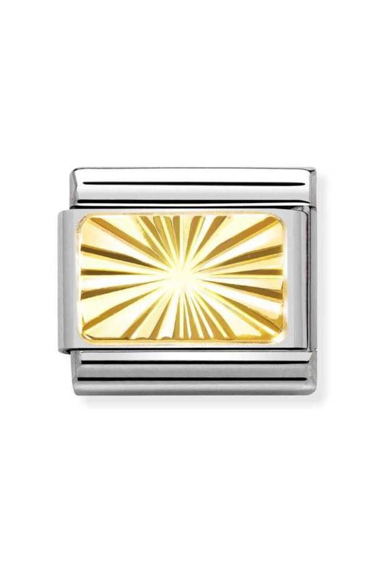 Composable Classic Dekoratif Link - Gravür - Elmas Plaka - (56 DİAMOND COATED) 18k Altın