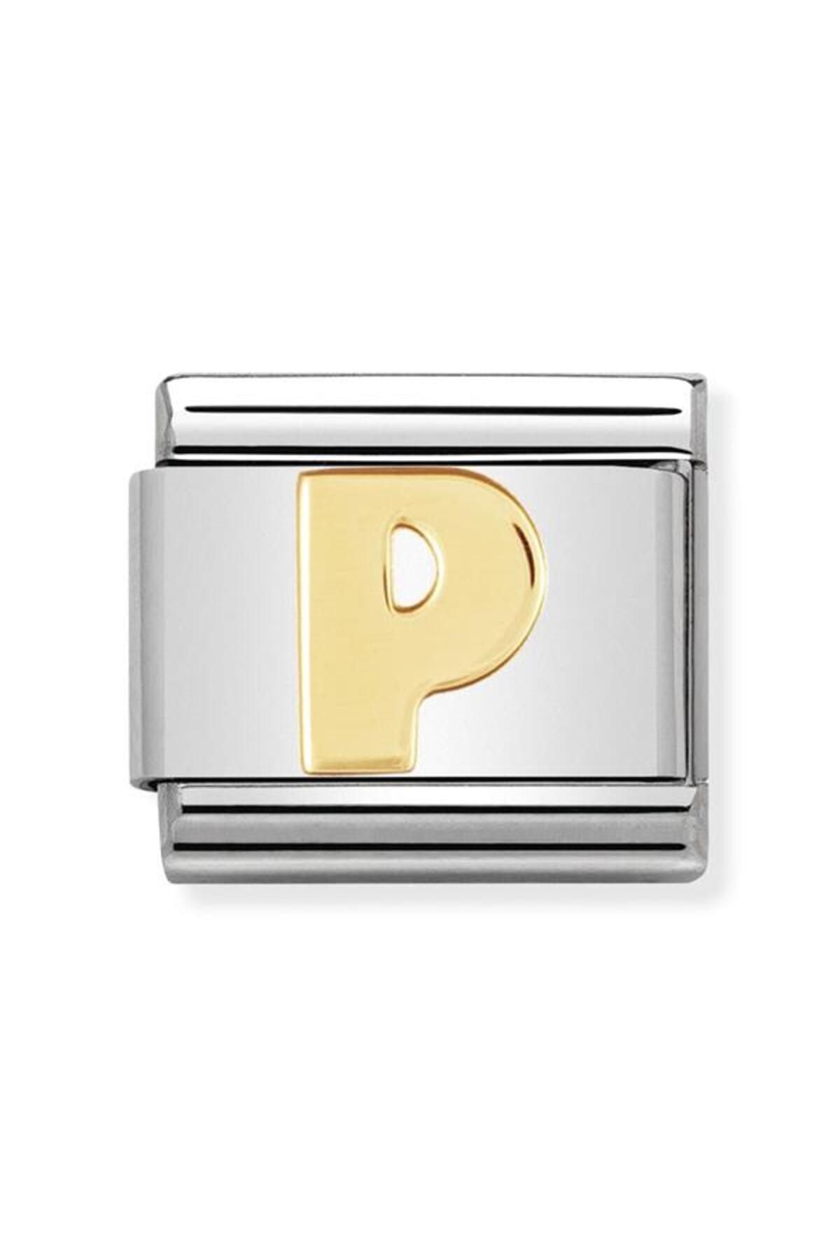 Composable Classic Dekoratif Link - Harfler - P Harfi - (16 P) 18k Altın