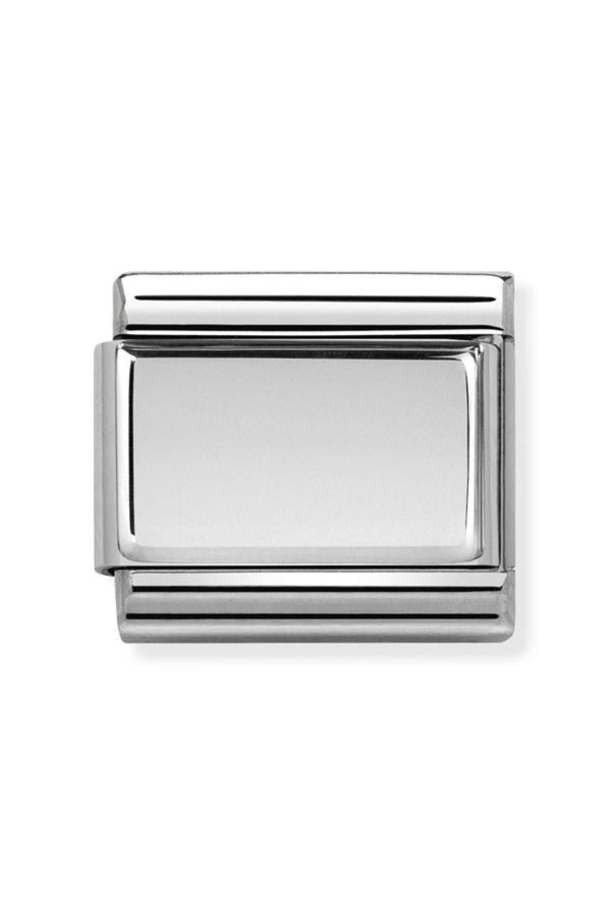 Composable Classic Dekoratif Link - Plakalar Oksitlenmiş - Plaka - (01 Plain) 925 Gümüş