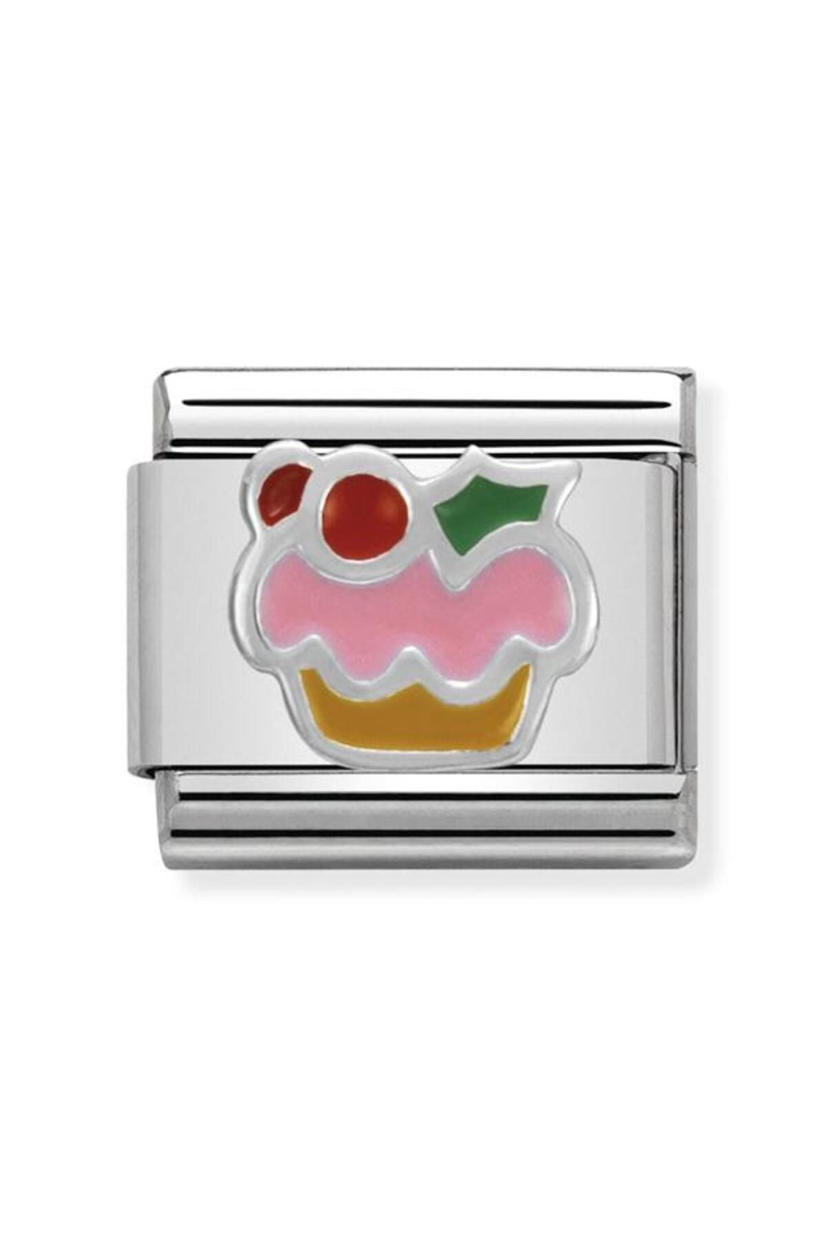 Composable Classic Dekoratif Link - Semboller - Kek - (10 Cupcake) 925 Gümüş