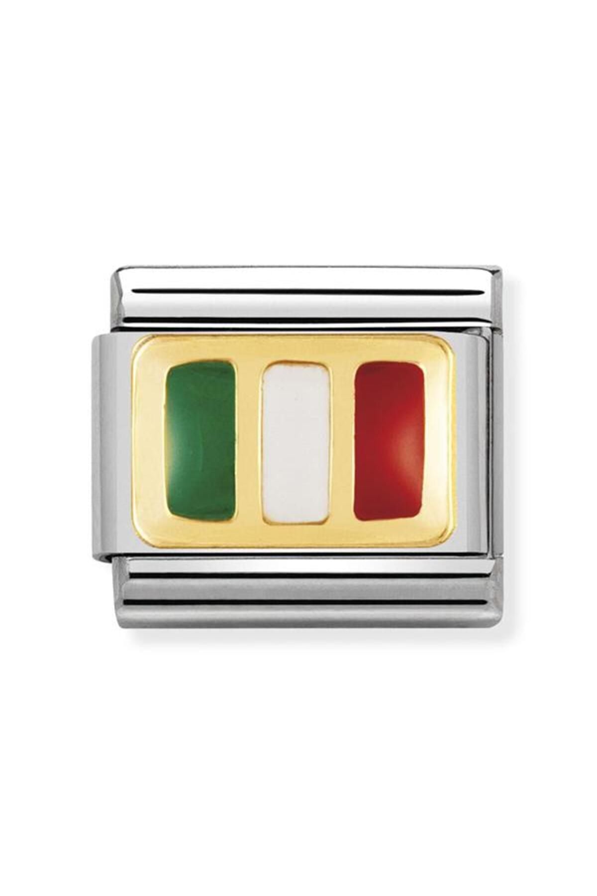 Composable Classic Europe Flag In Stainless Steel With Enamel And 18k Gold (21_ıtaly)