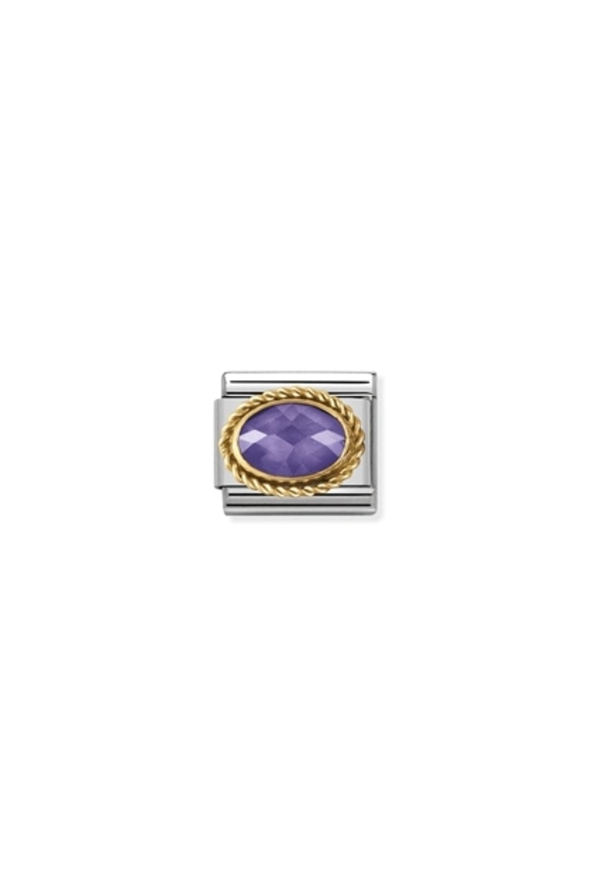 Composable Classıc Faceted Cubic Zirconia, Stainless Steel And 18k Gold (001_purple)