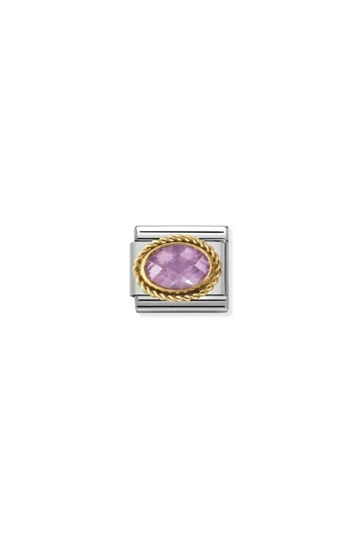 Composable Classıc Faceted Cubic Zirconia, Stainless Steel And 18k Gold (003_pınk)